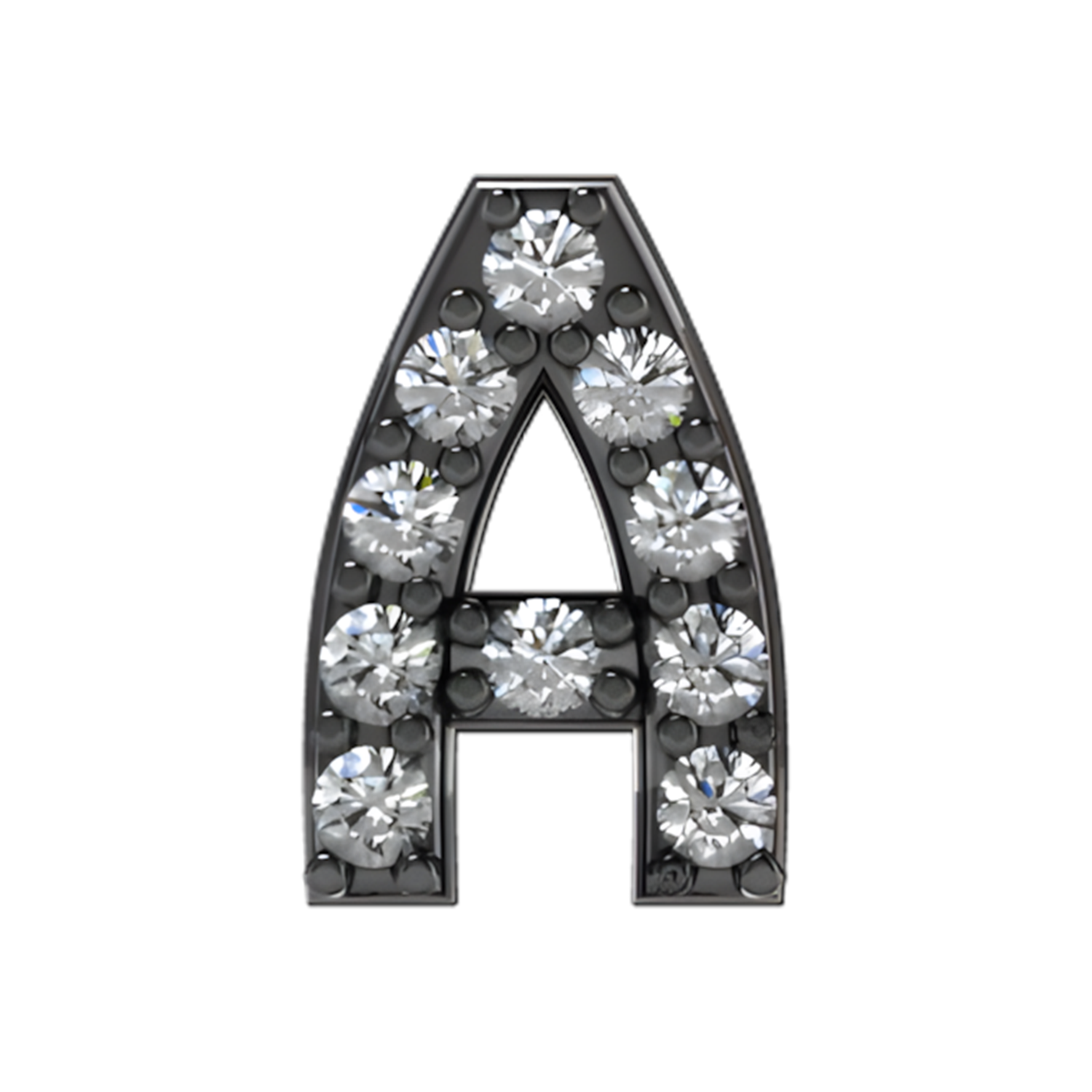 Slider Pave Letter A Charm