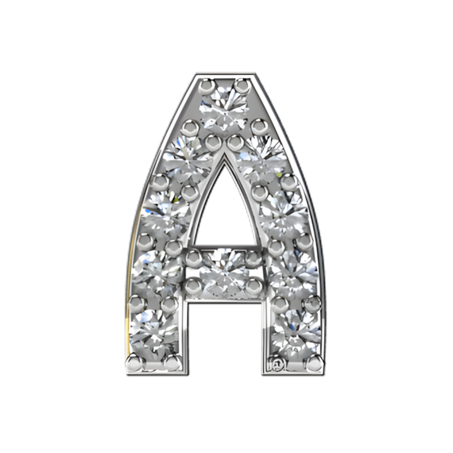Slider Pave Letter A Charm