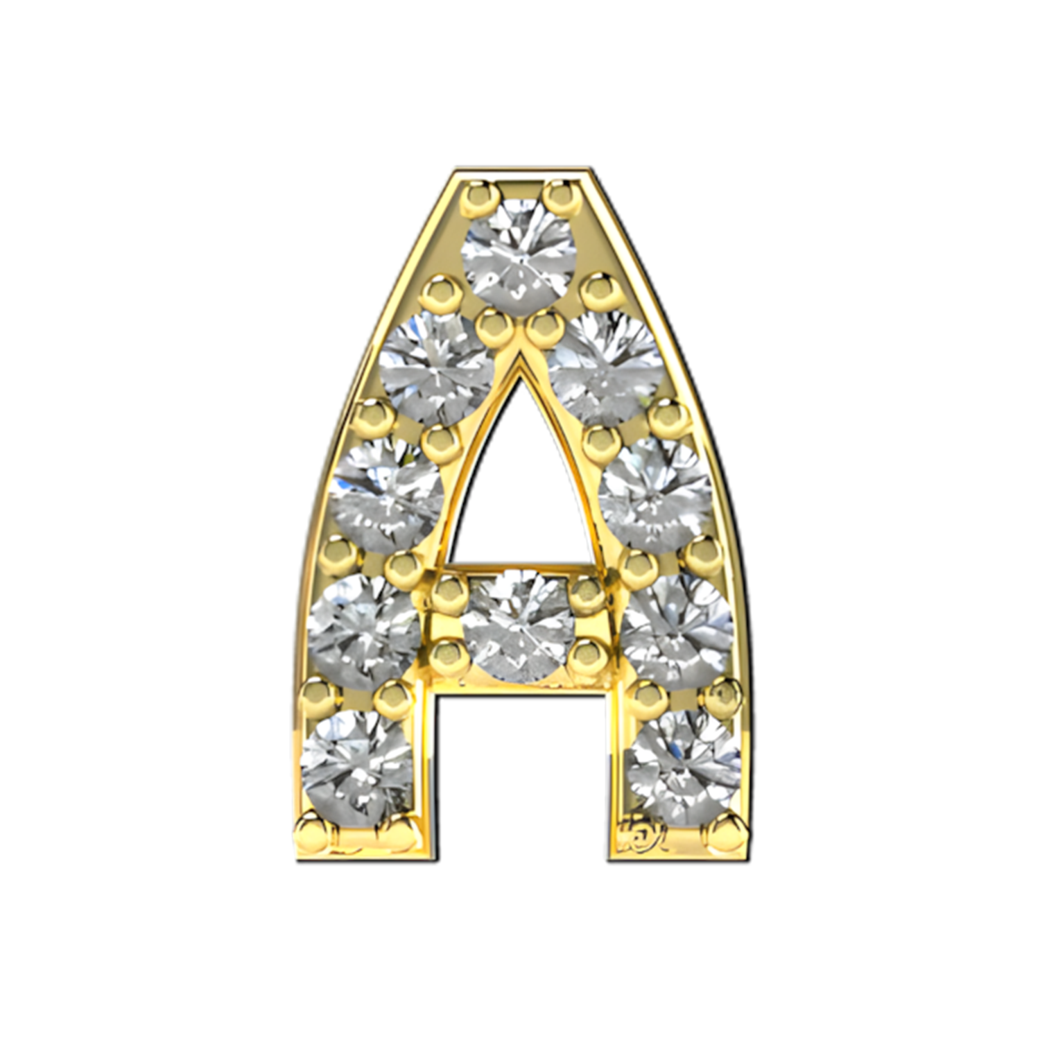 Slider Pave Letter A Charm