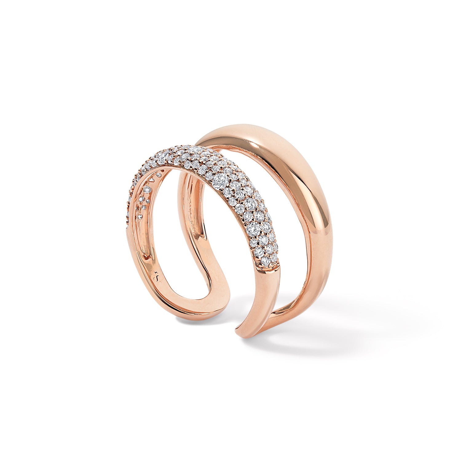 Gold and Diamond Double Domed Ring