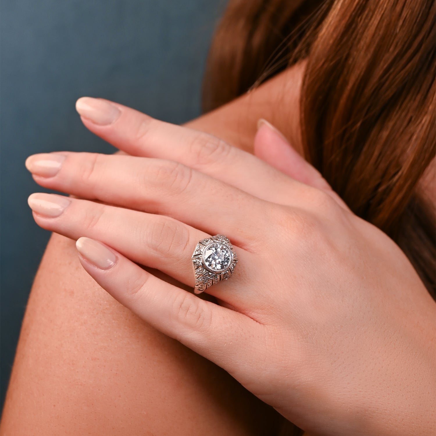 Salted Engagement Ring | Old Mine Cut Diamond – HW
