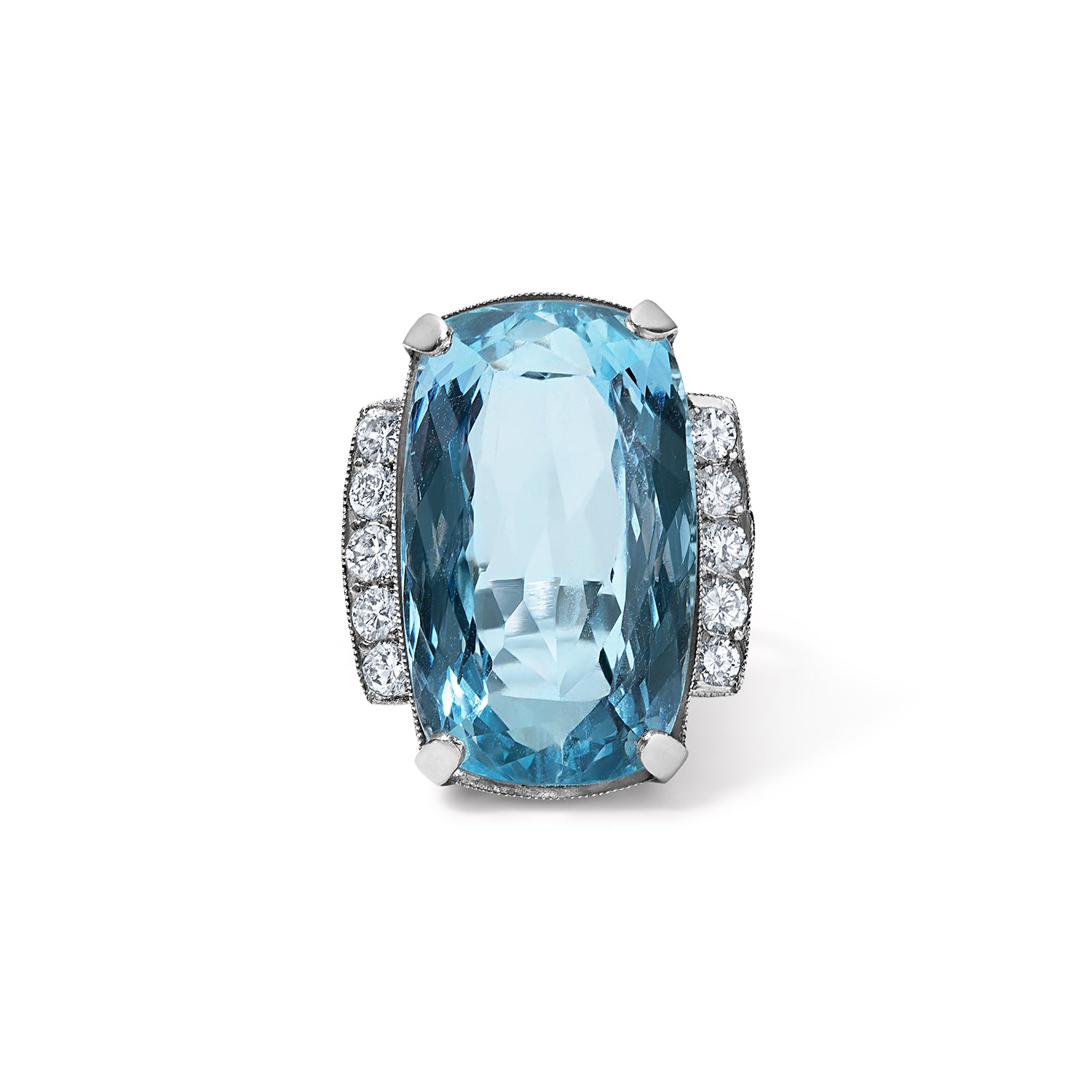 Aquamarine Center Stone Cocktail Ring