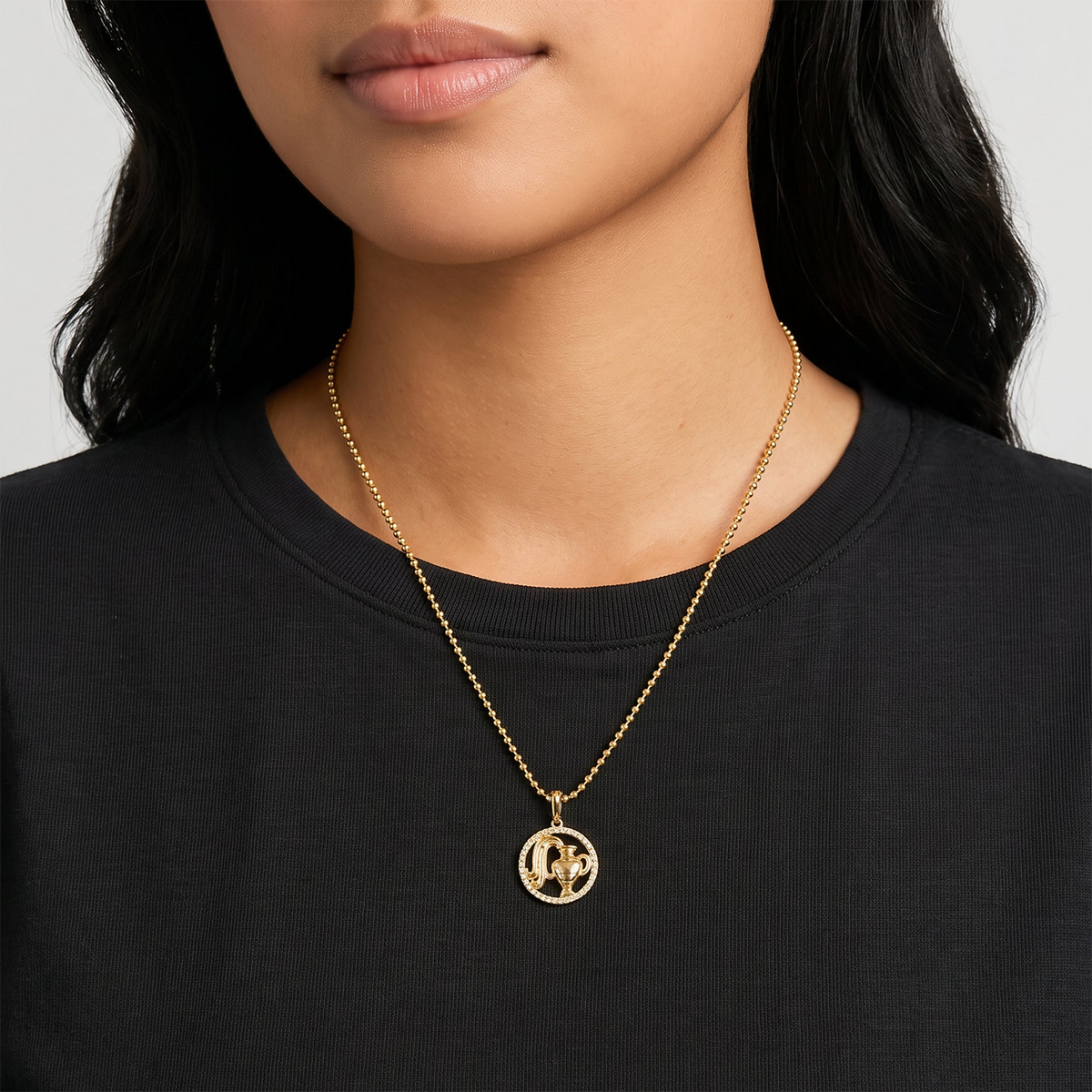Token Zodiac Open Frame Aquarius Pendant