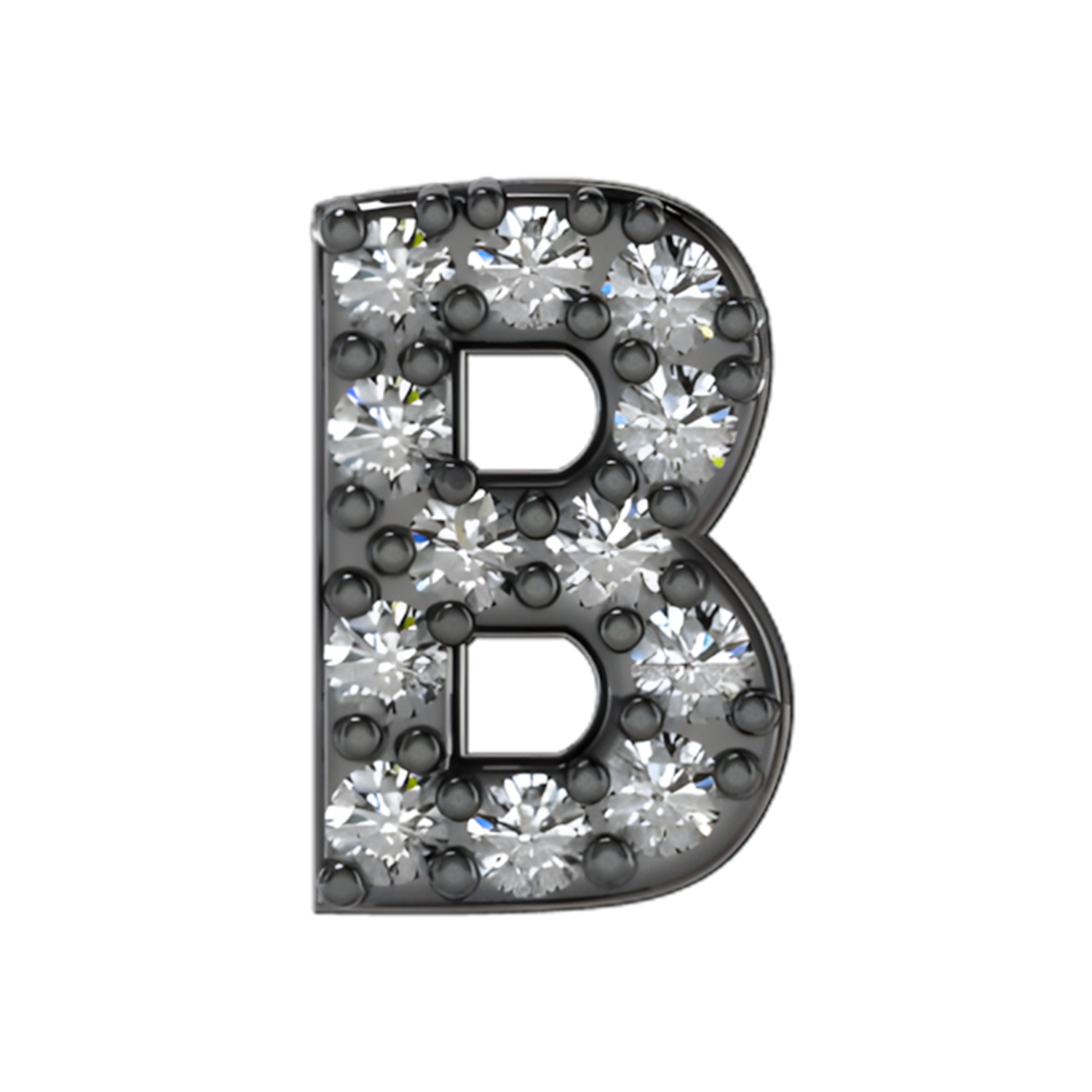 Slider Pave Letter B Charm