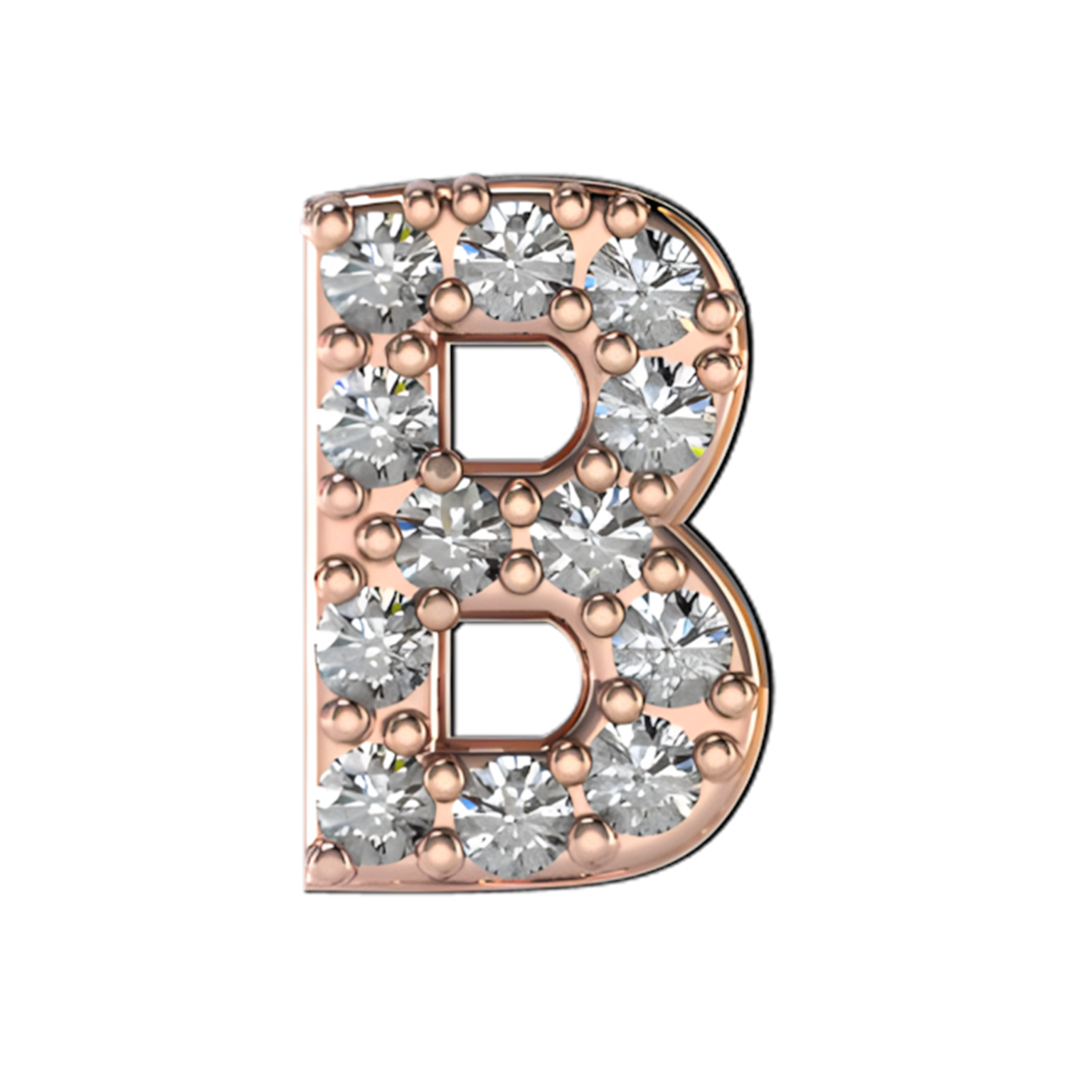 Slider Pave Letter B Charm