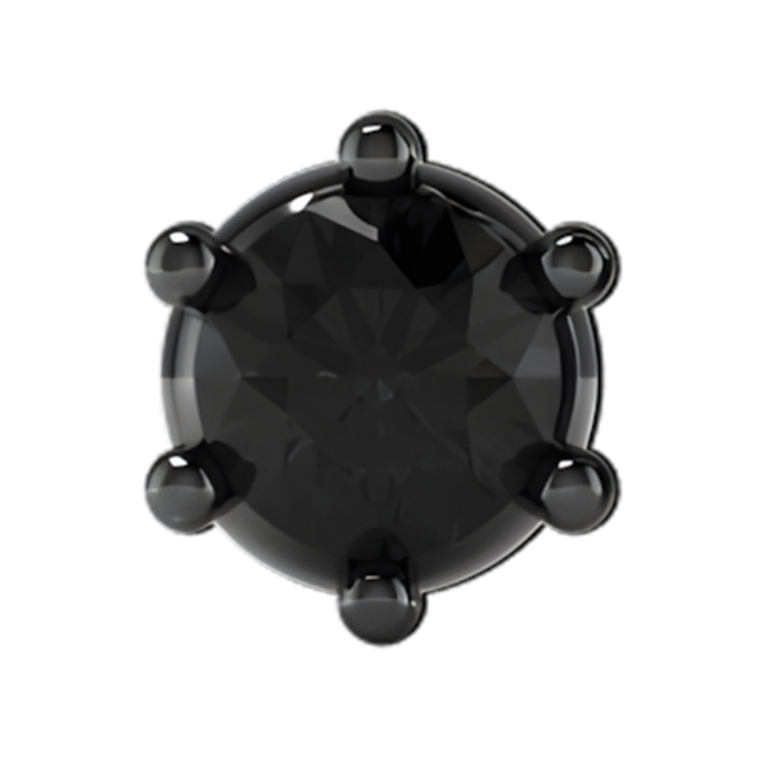Slider Single Gemstone 18K Black Rhodium Black Diamond