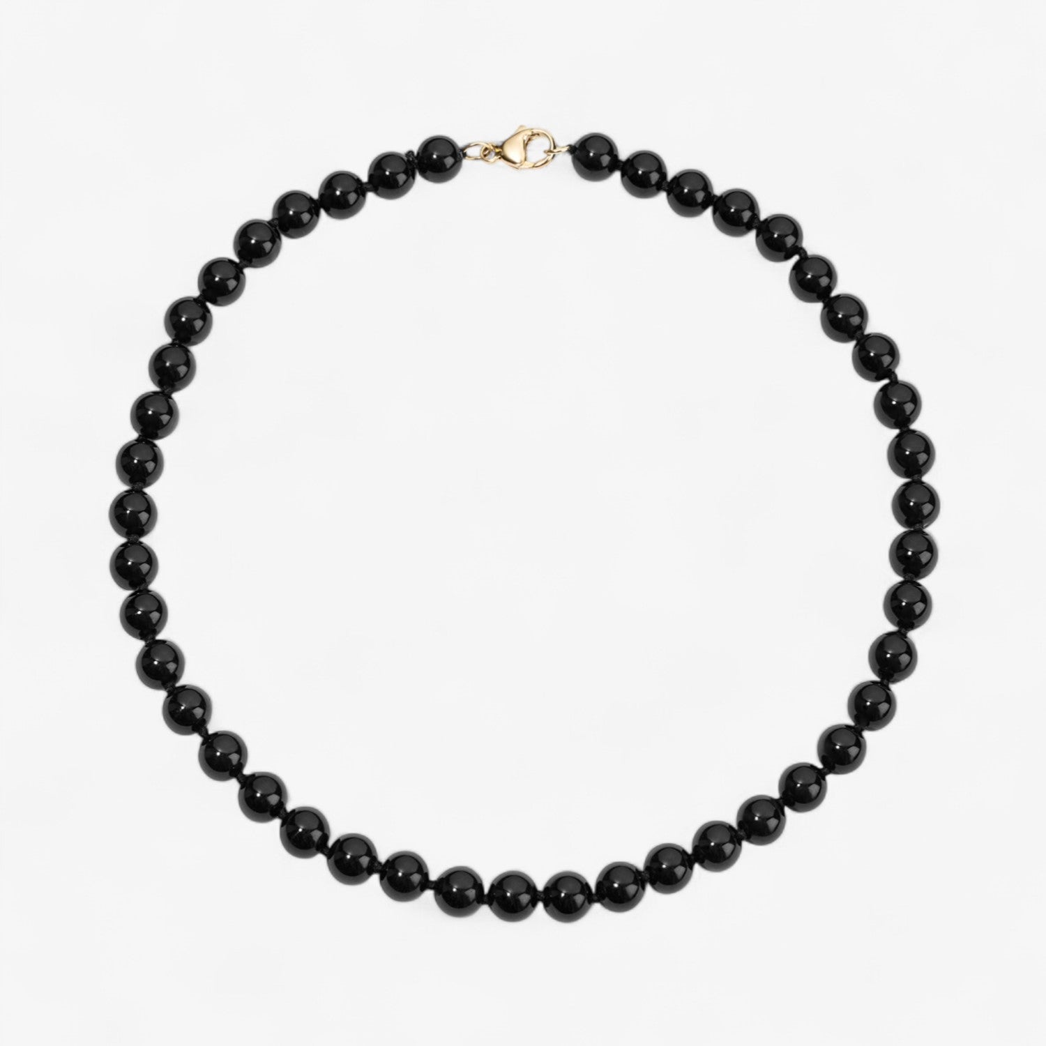 Black Agate Beaded Necklace