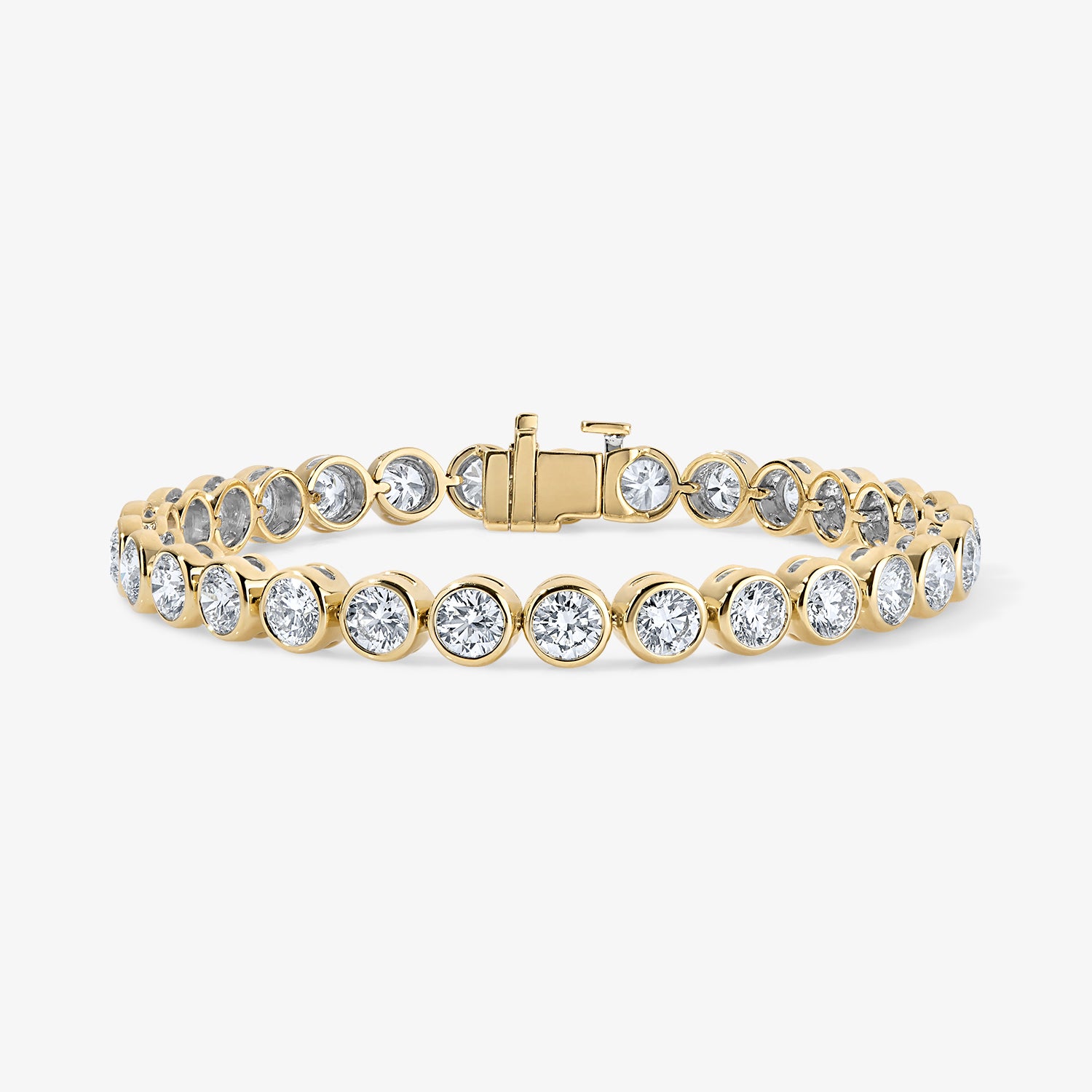 8.76CT Margot Bezel Tennis Bracelet 18K Yellow Gold