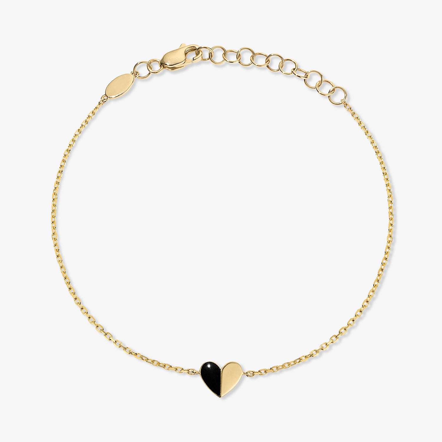 Grace Black Enamel Heart Bracelet