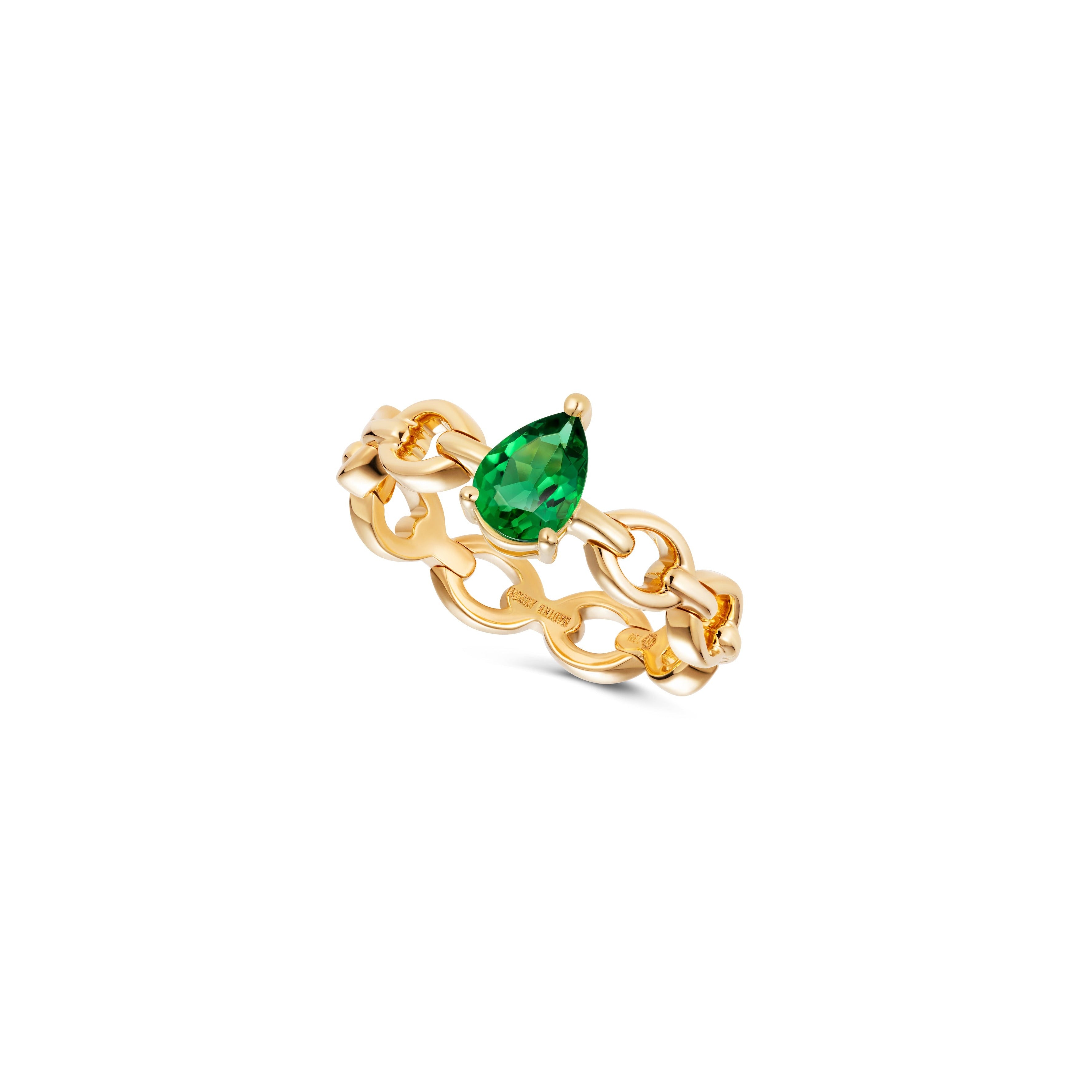 Catena Mini Pear Shaped Emerald Ring