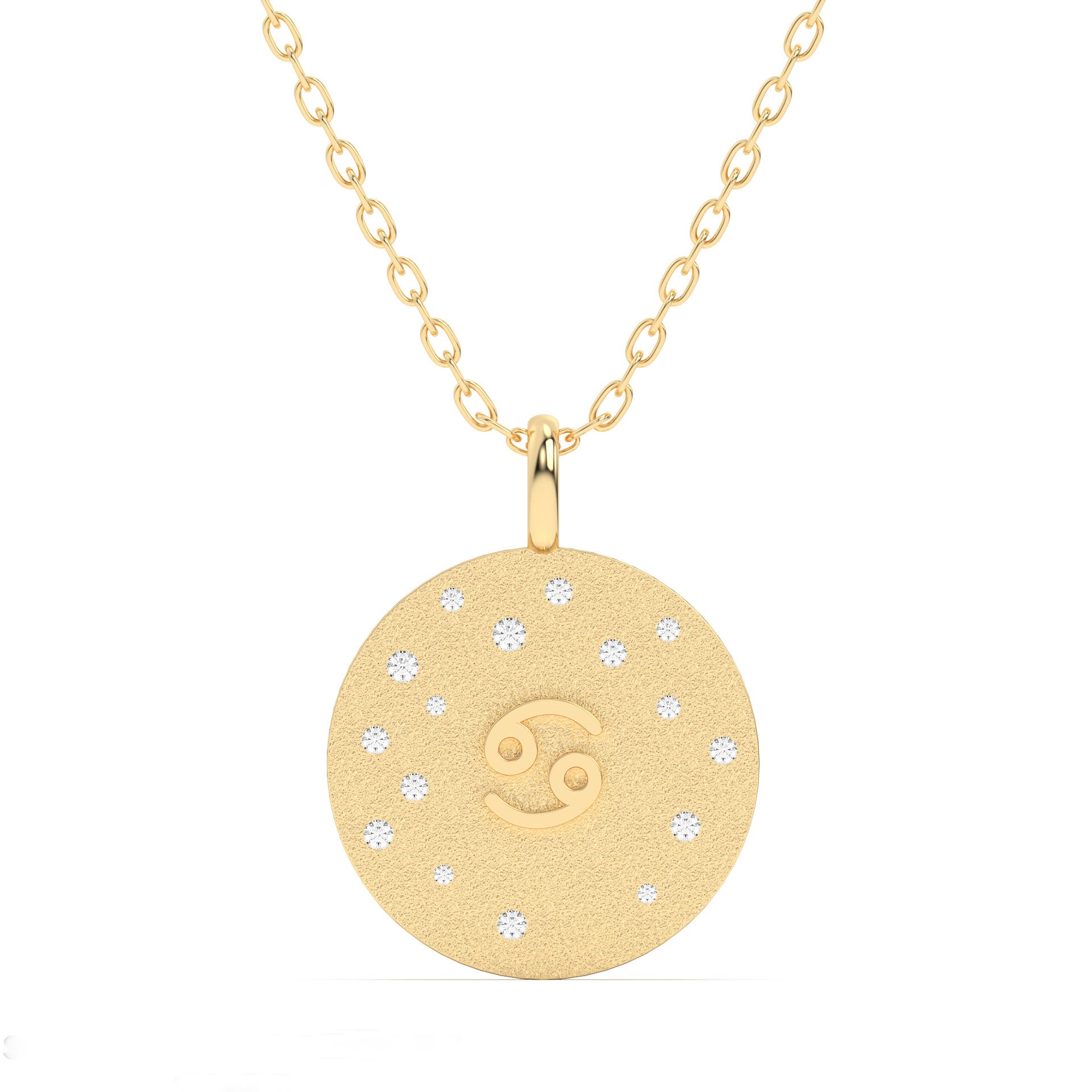 Gold and Diamond Cancer in the Stars Pendant