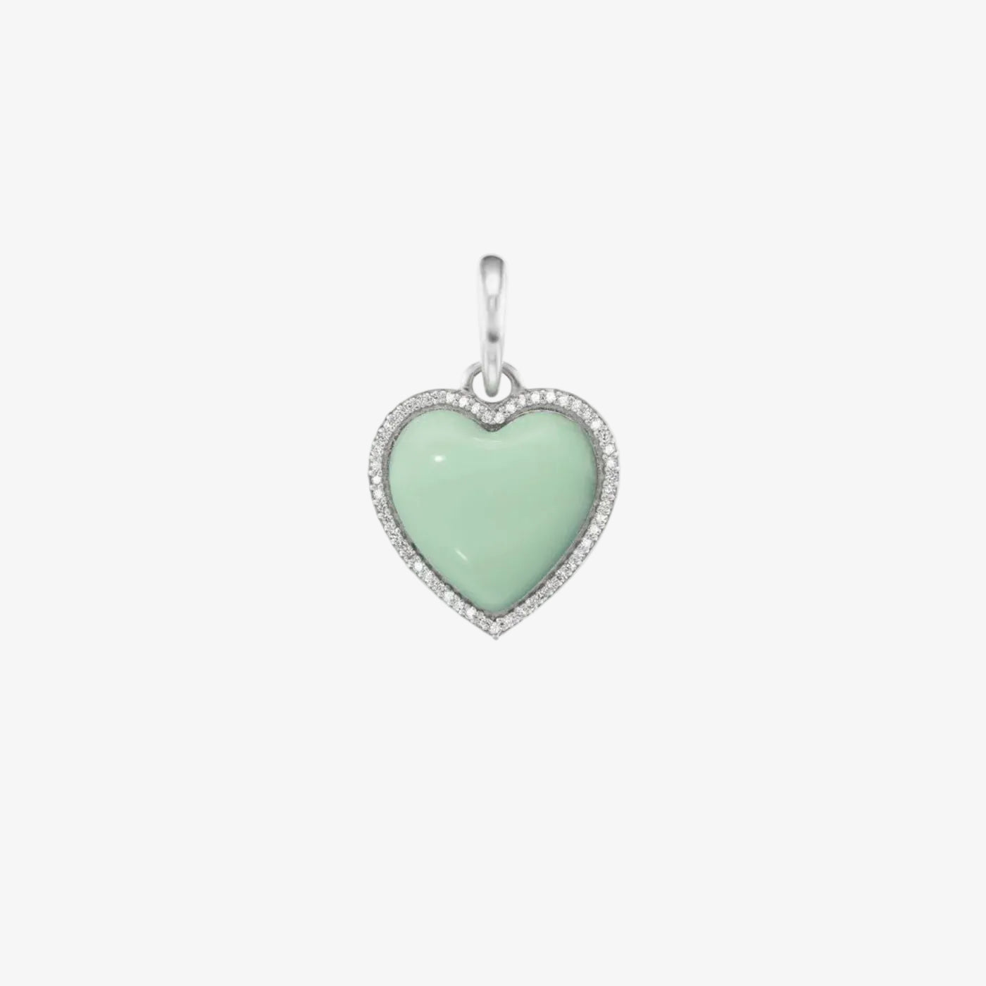 Diamond Halo Mint Green Candy Heart Charm