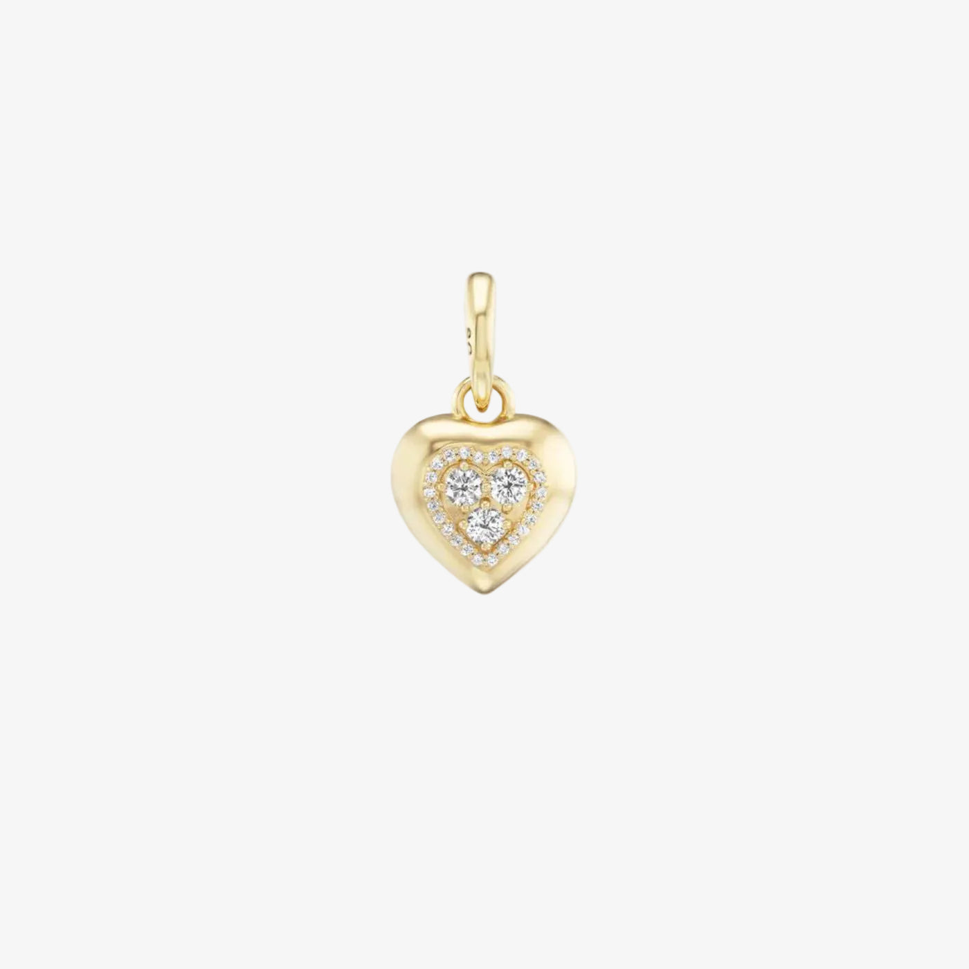 Diamond Candy Heart Button Charm