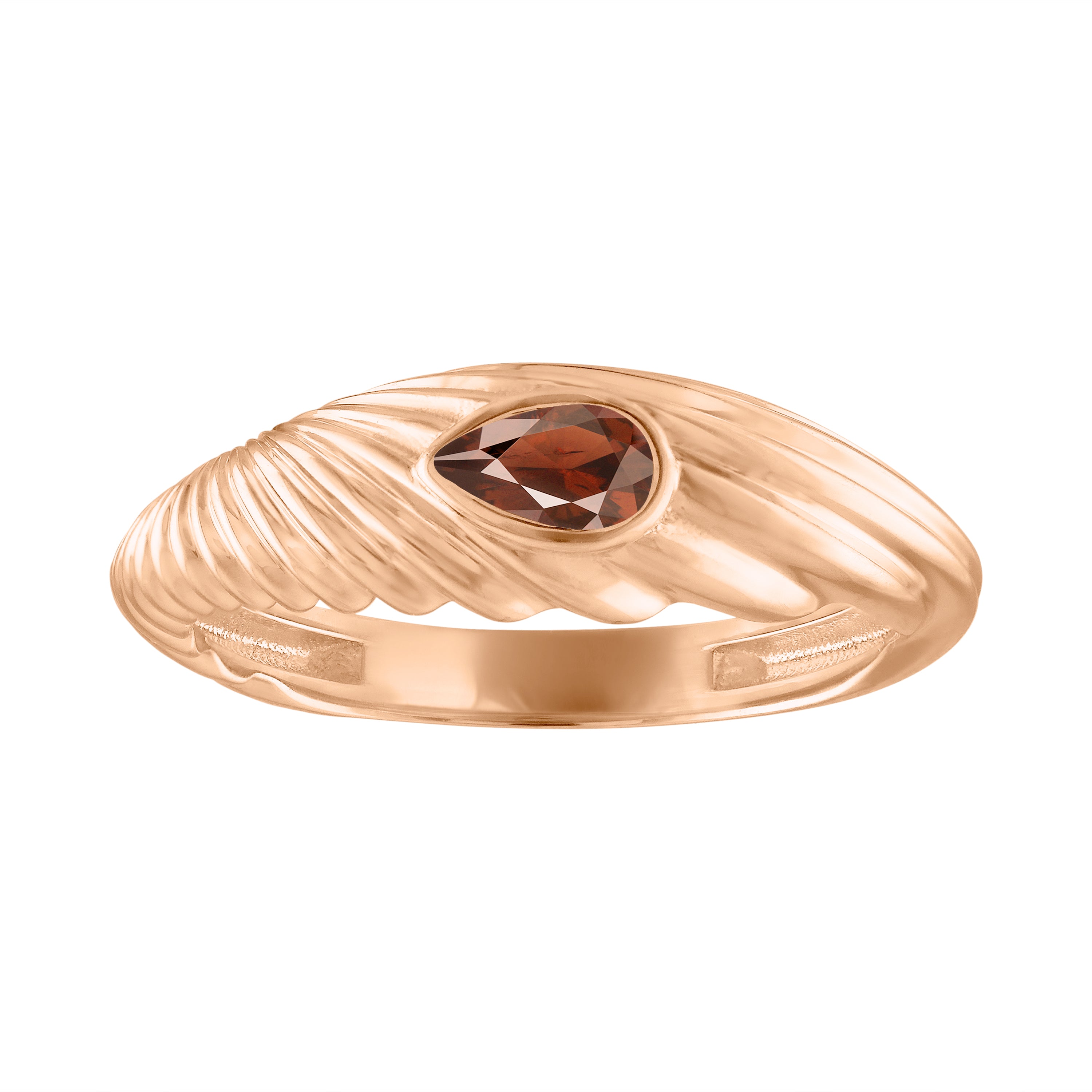 Crosby Ring with Garnet in Rose Gold Size 5.75