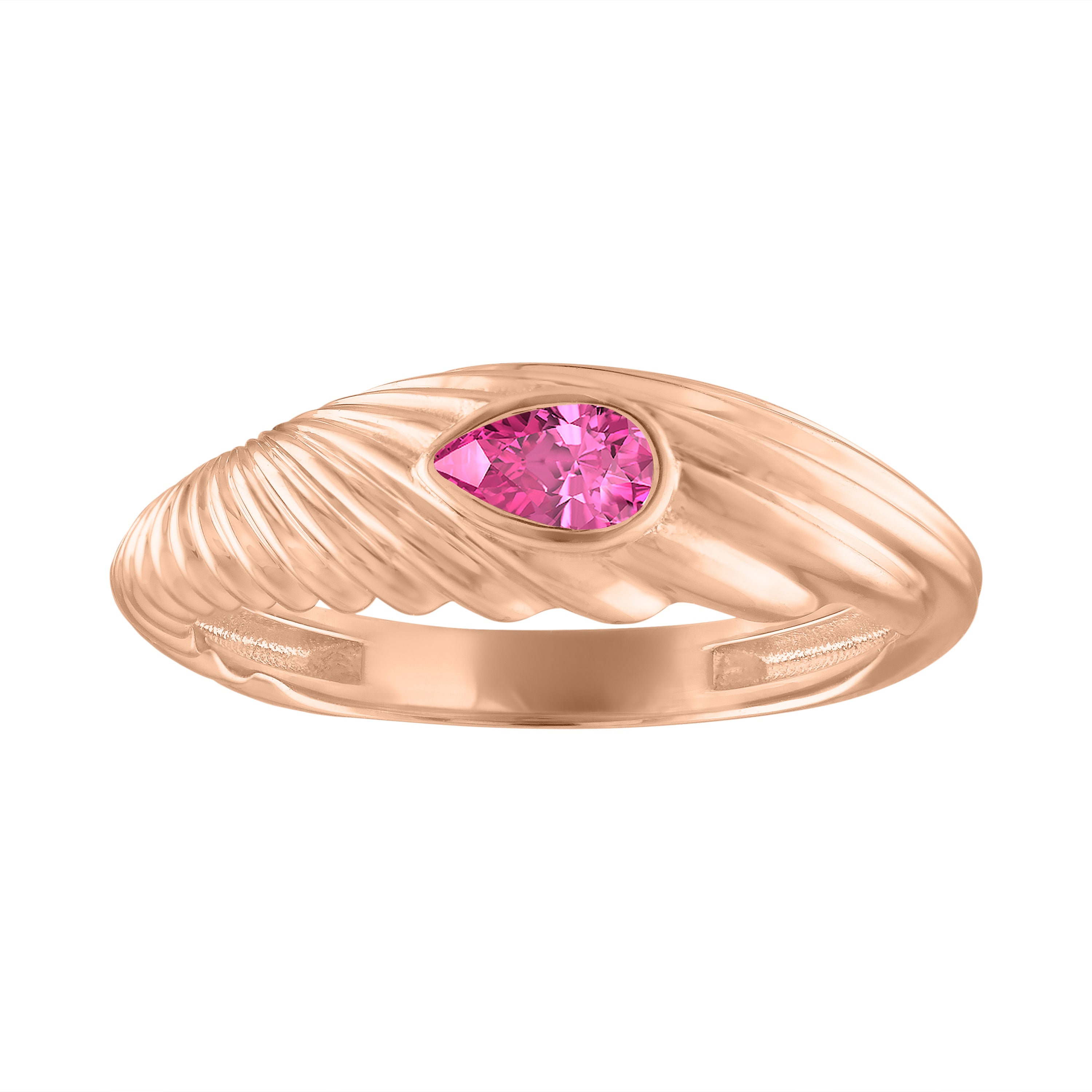 Crosby Ring with Pink Tourmaline in Rose Gold Size 7