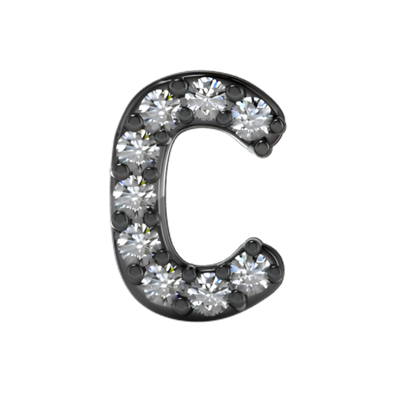 Slider Pave Letter C Charm