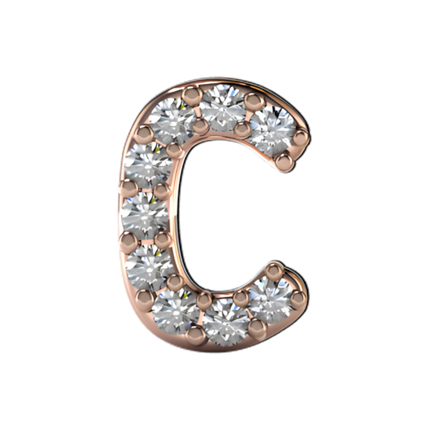 Slider Pave Letter C Charm