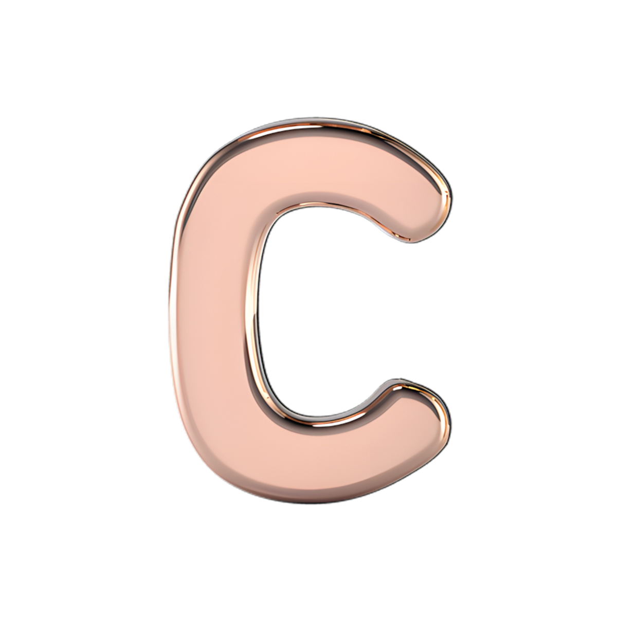 Slider Solid Letter C Charm
