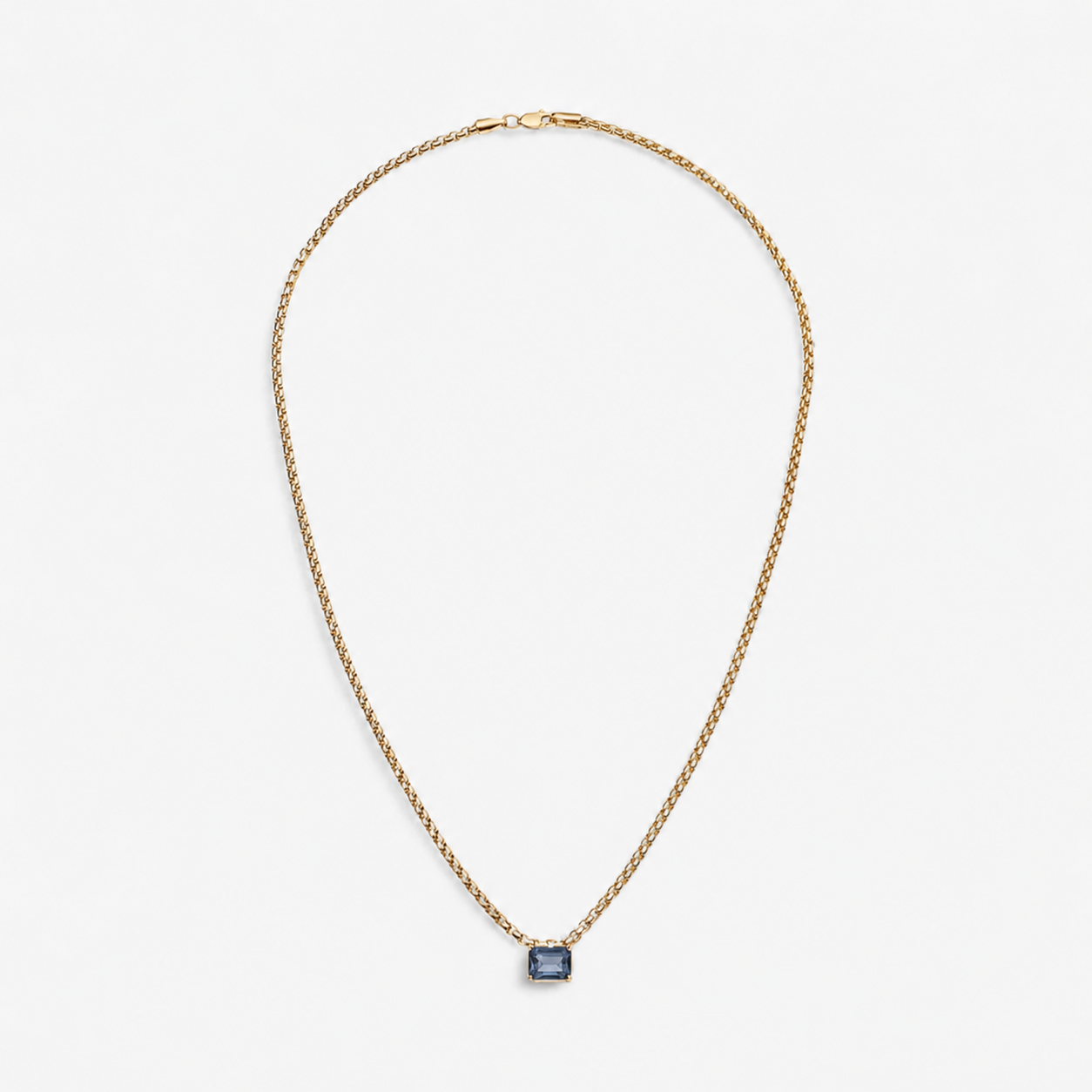 Avery Gemstone Box Chain Necklace