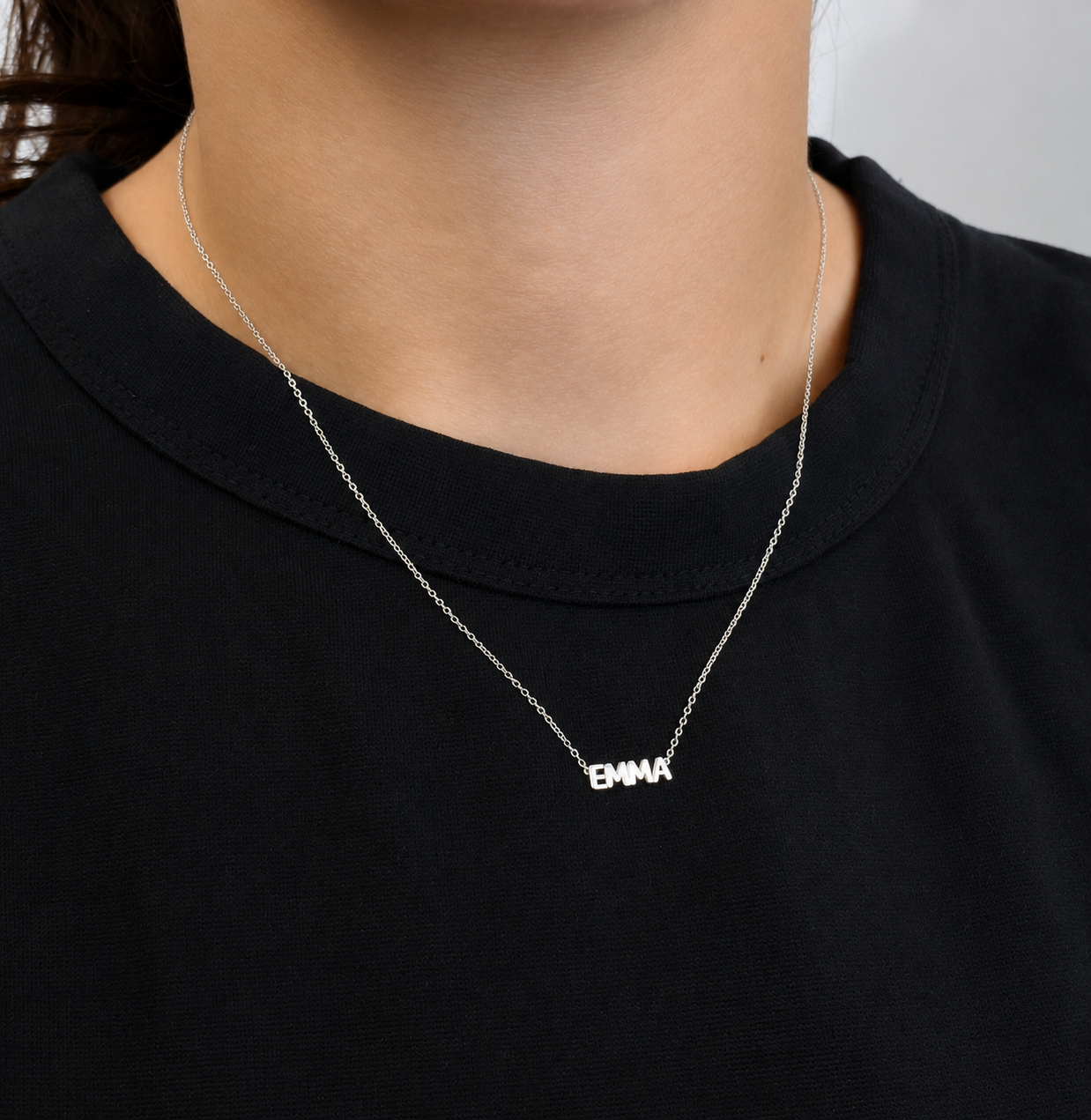 Vault Sale: EMMA Sterling Silver Petite Bubble Name Necklace