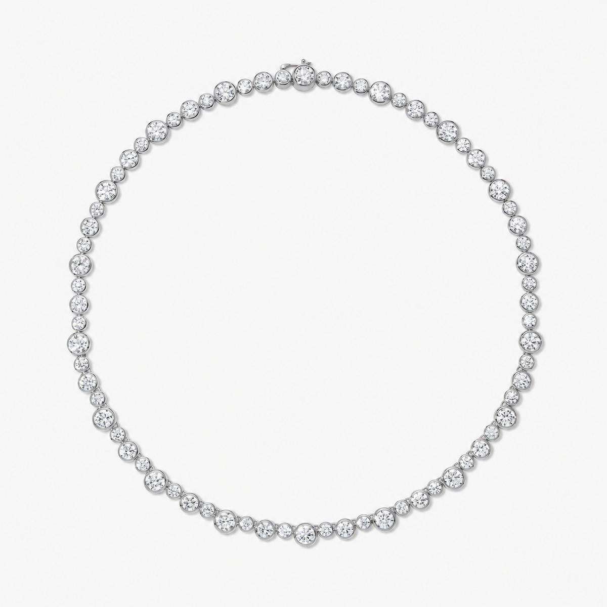 Coco Lab Diamond Round Bezel Tennis Necklace