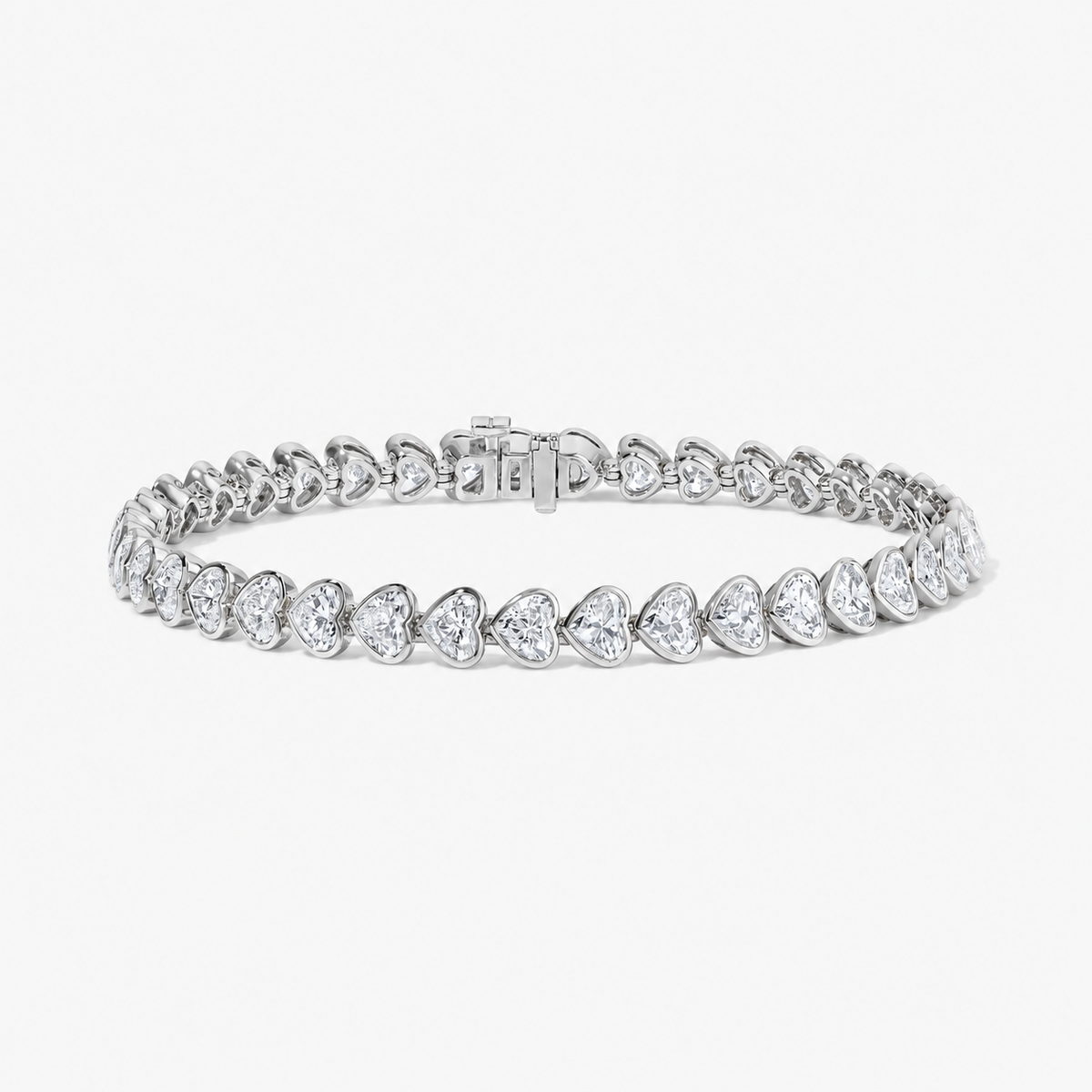 Lab Grown Diamond Heart Bezel Tennis Bracelet
