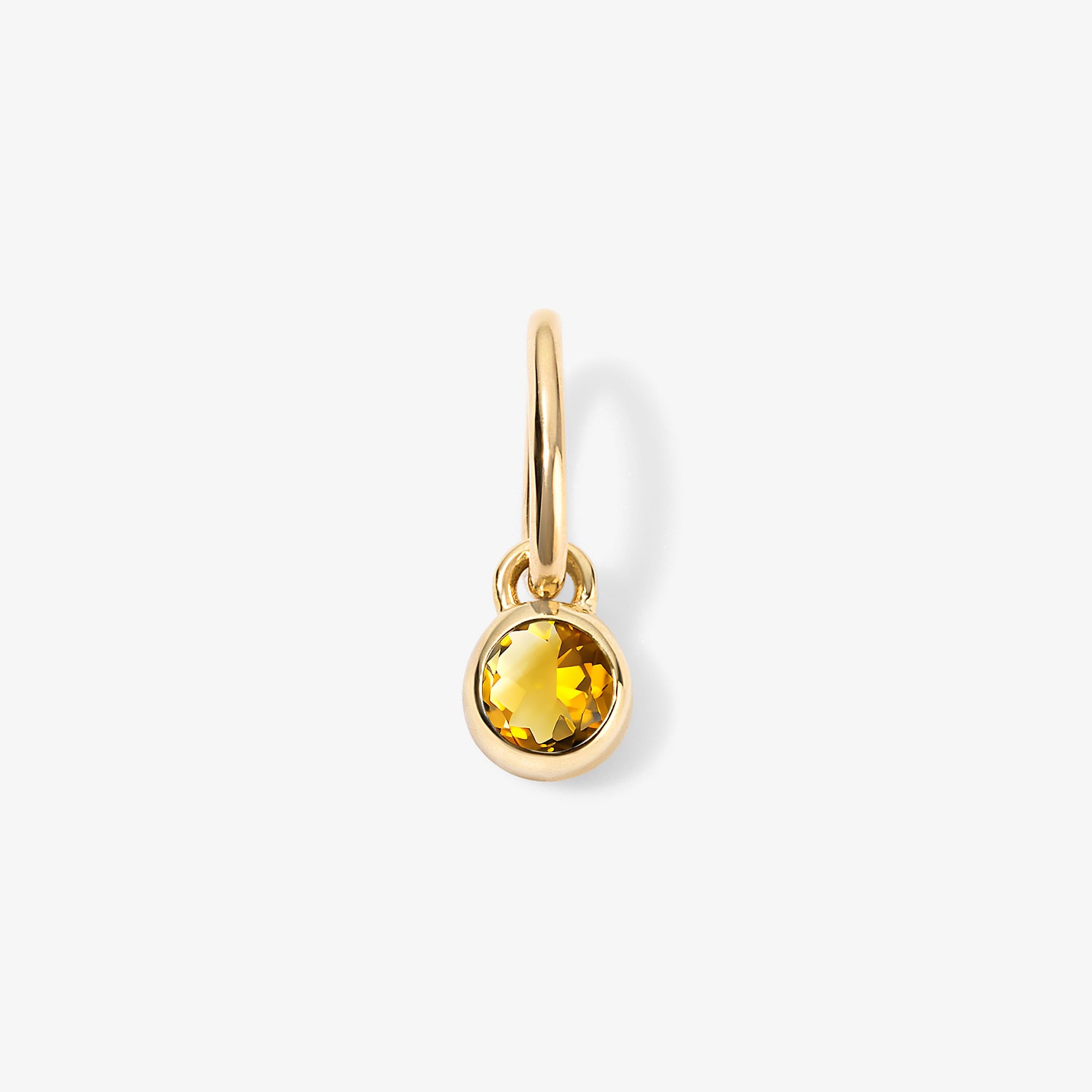 Margot Citrine Birthstone Bezel Charm 14K Yellow Gold Mini