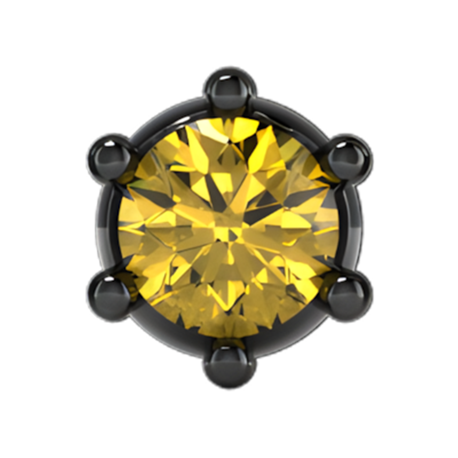 Slider Single Gemstone 18K Black Rhodium Yellow Sapphire