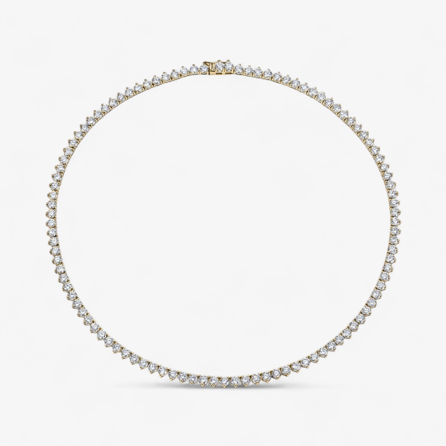 Classic Diamond Tennis Necklace 3 Prong