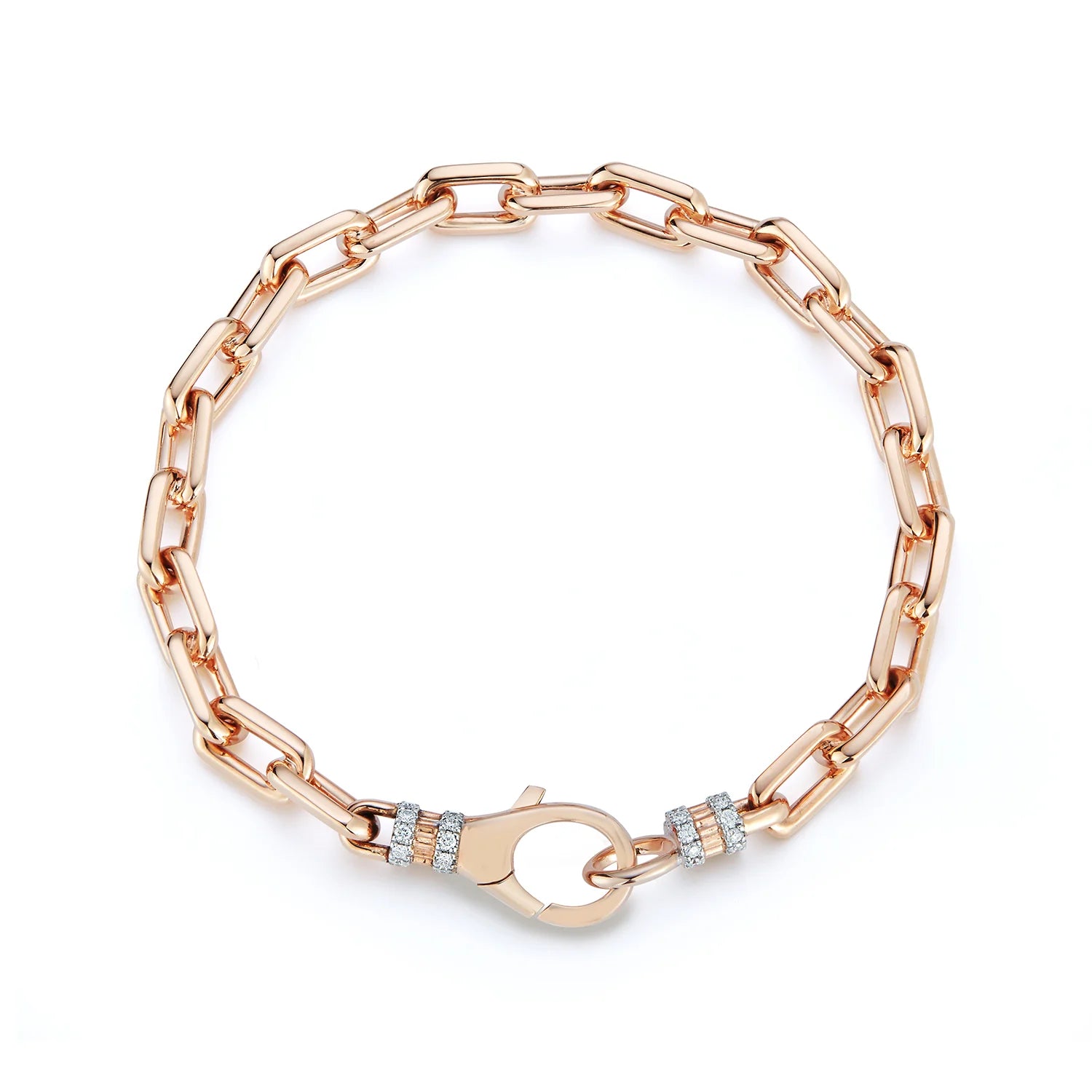 Clive Chain Link Bracelet with Diamond Clasp