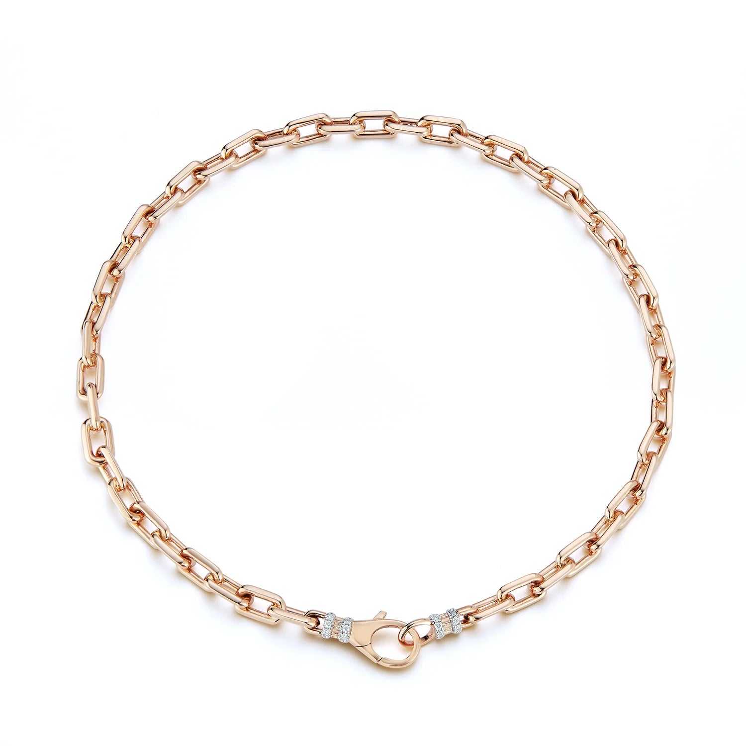 Clive Chain Link Choker with Diamond Clasp