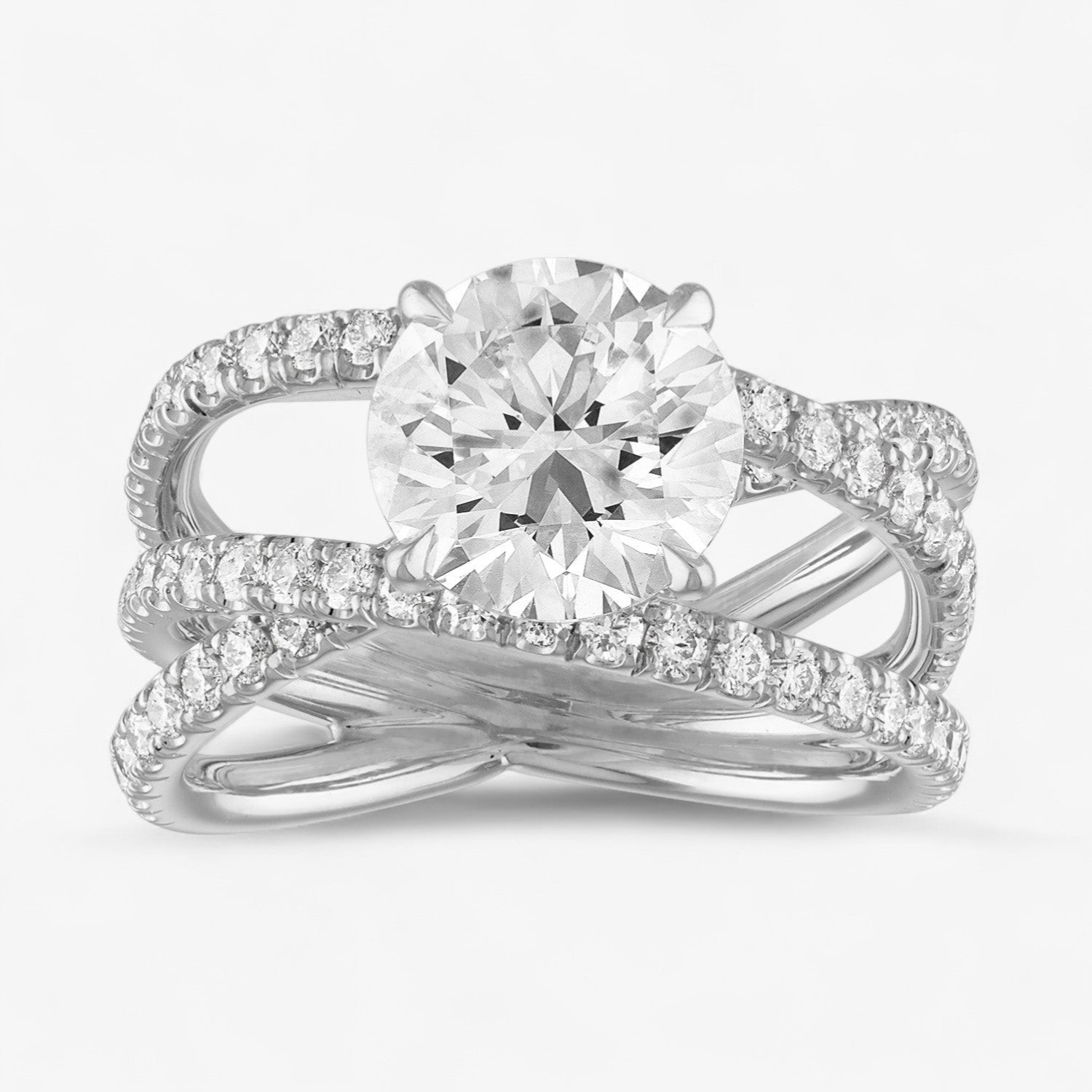 Criss Cross Engagement Ring