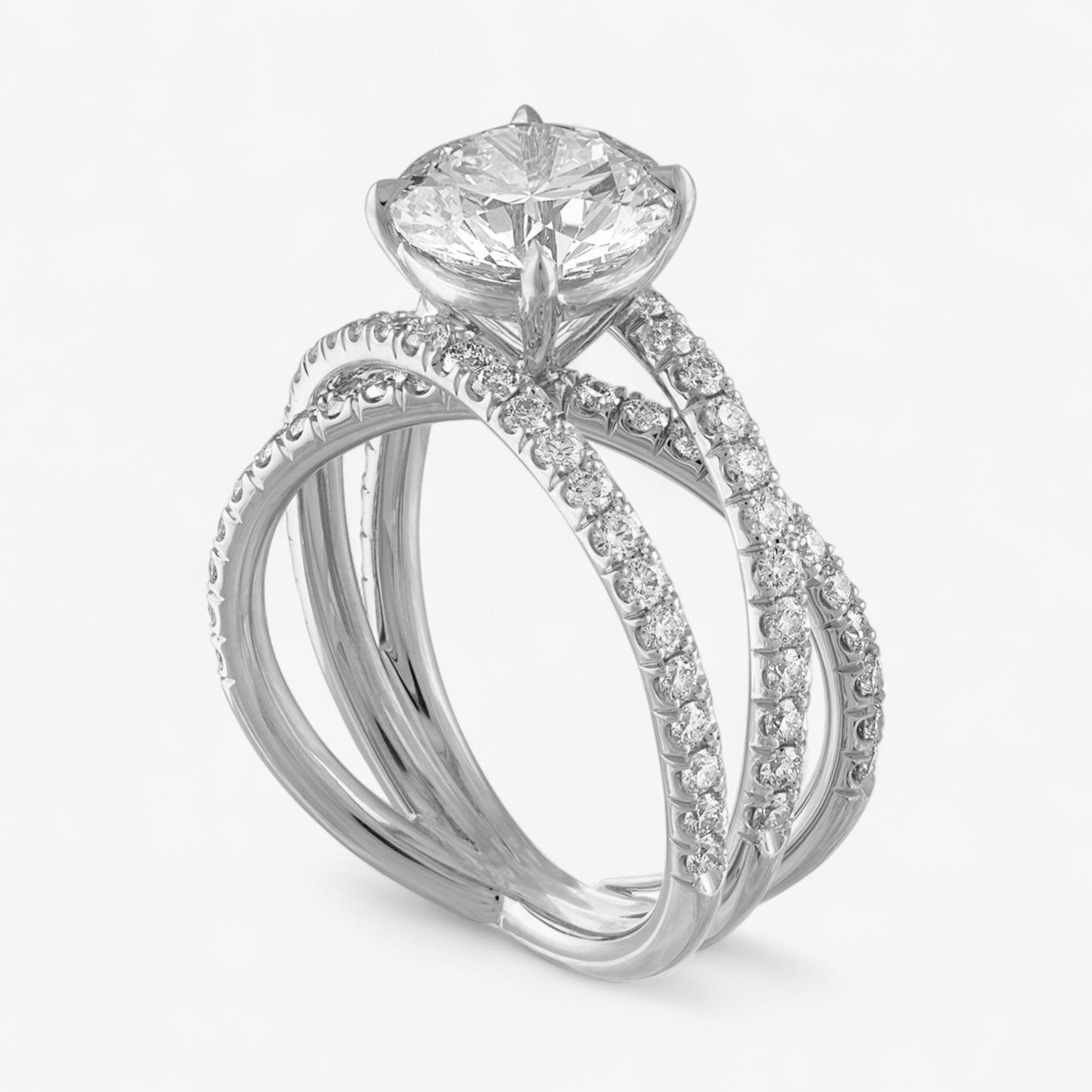 Criss Cross Engagement Ring