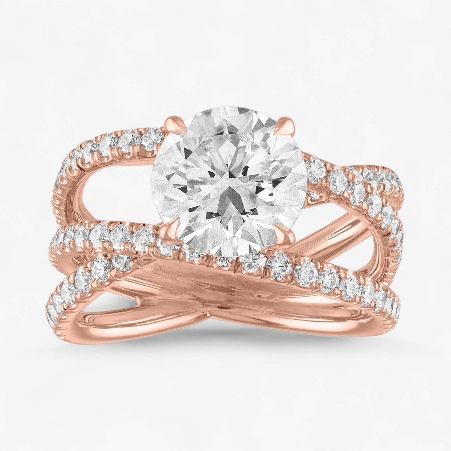 Criss Cross Engagement Ring