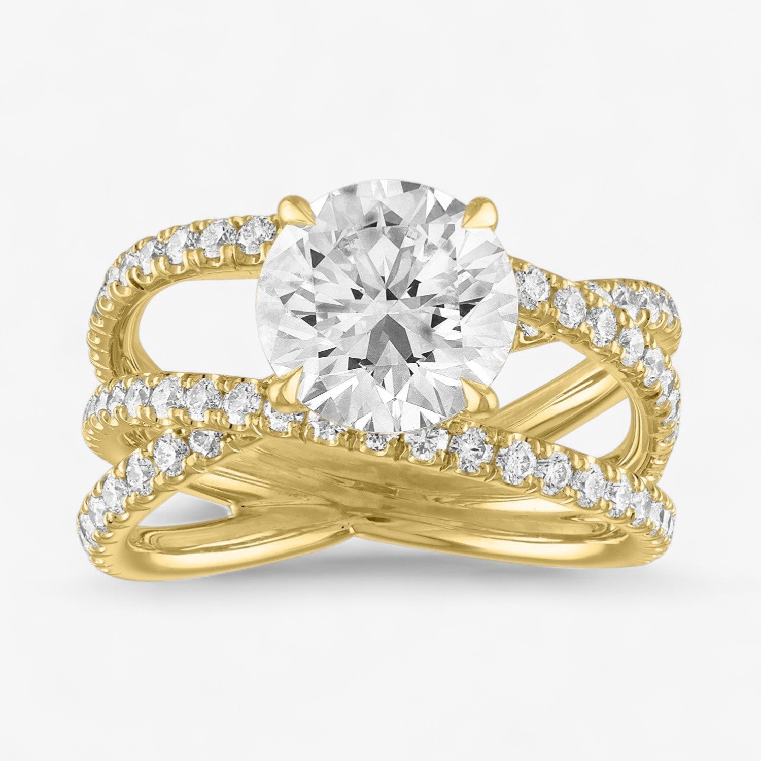 Criss Cross Engagement Ring