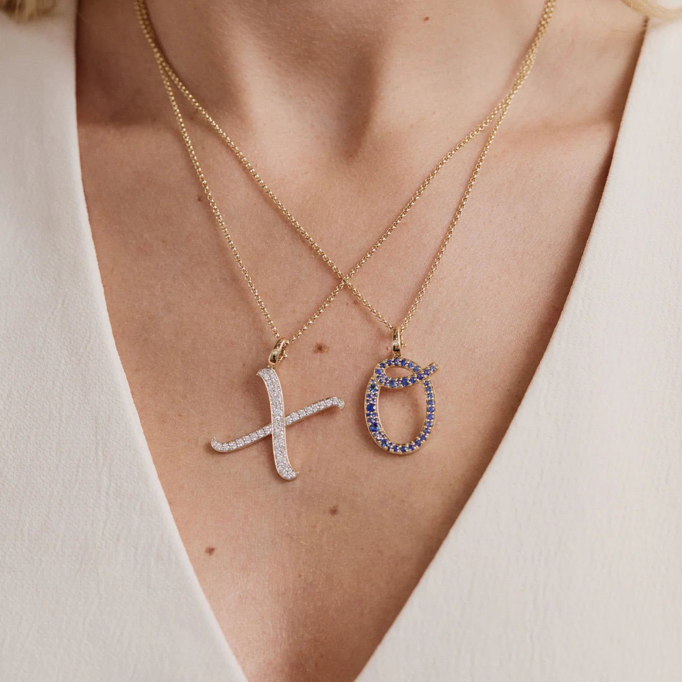 Blue Sapphire Letter Pendant