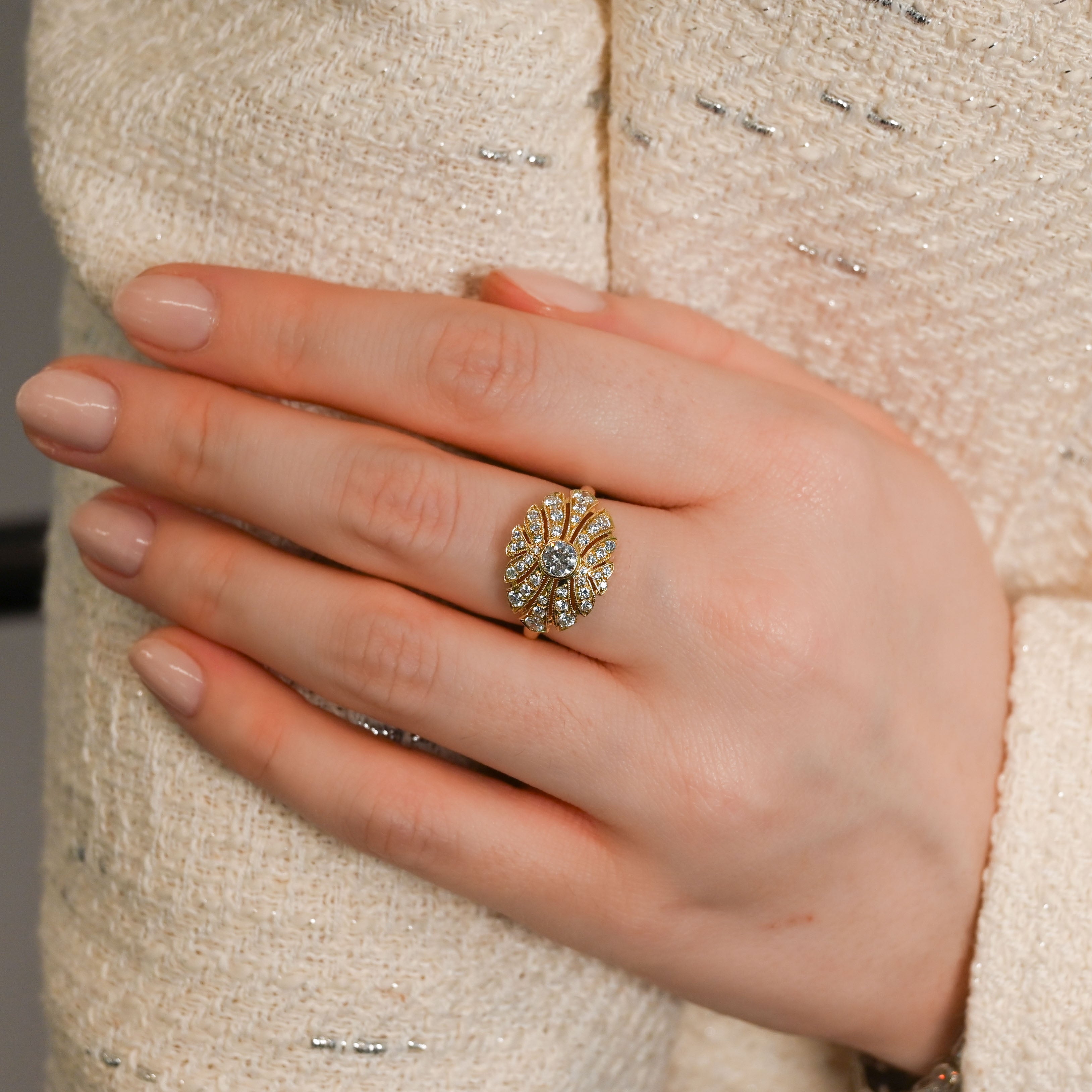 Vintage Bezel Set Diamond Statement Ring