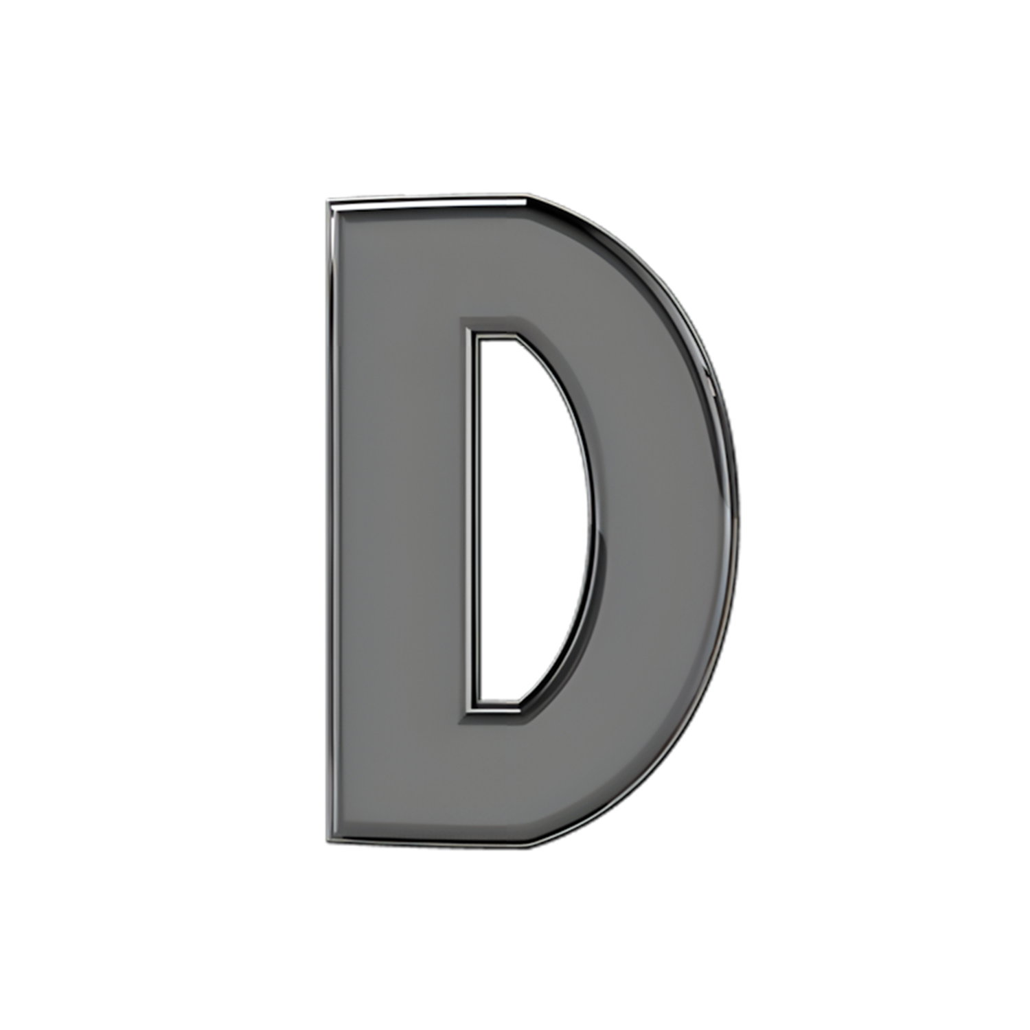 Slider Solid Letter D Charm