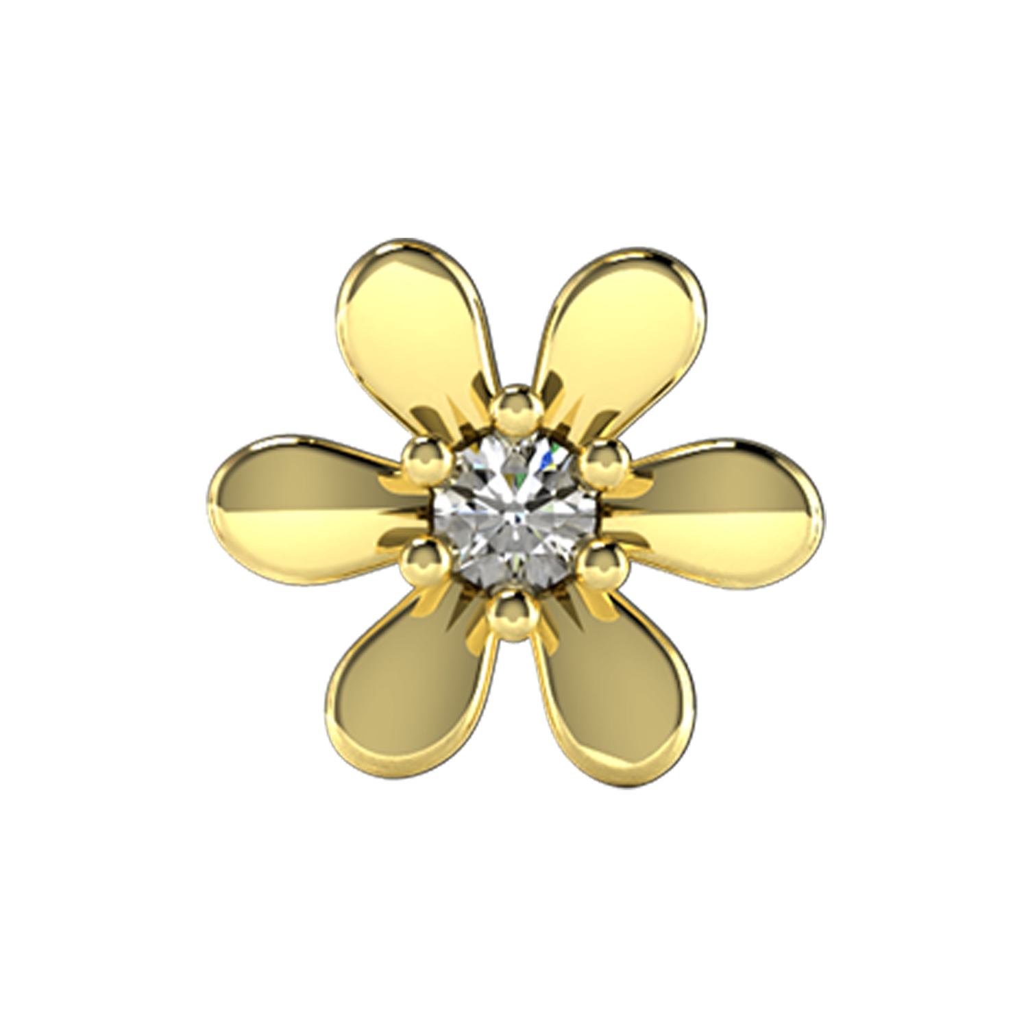 Daisy Slider Necklace Charm 14K Yellow Gold