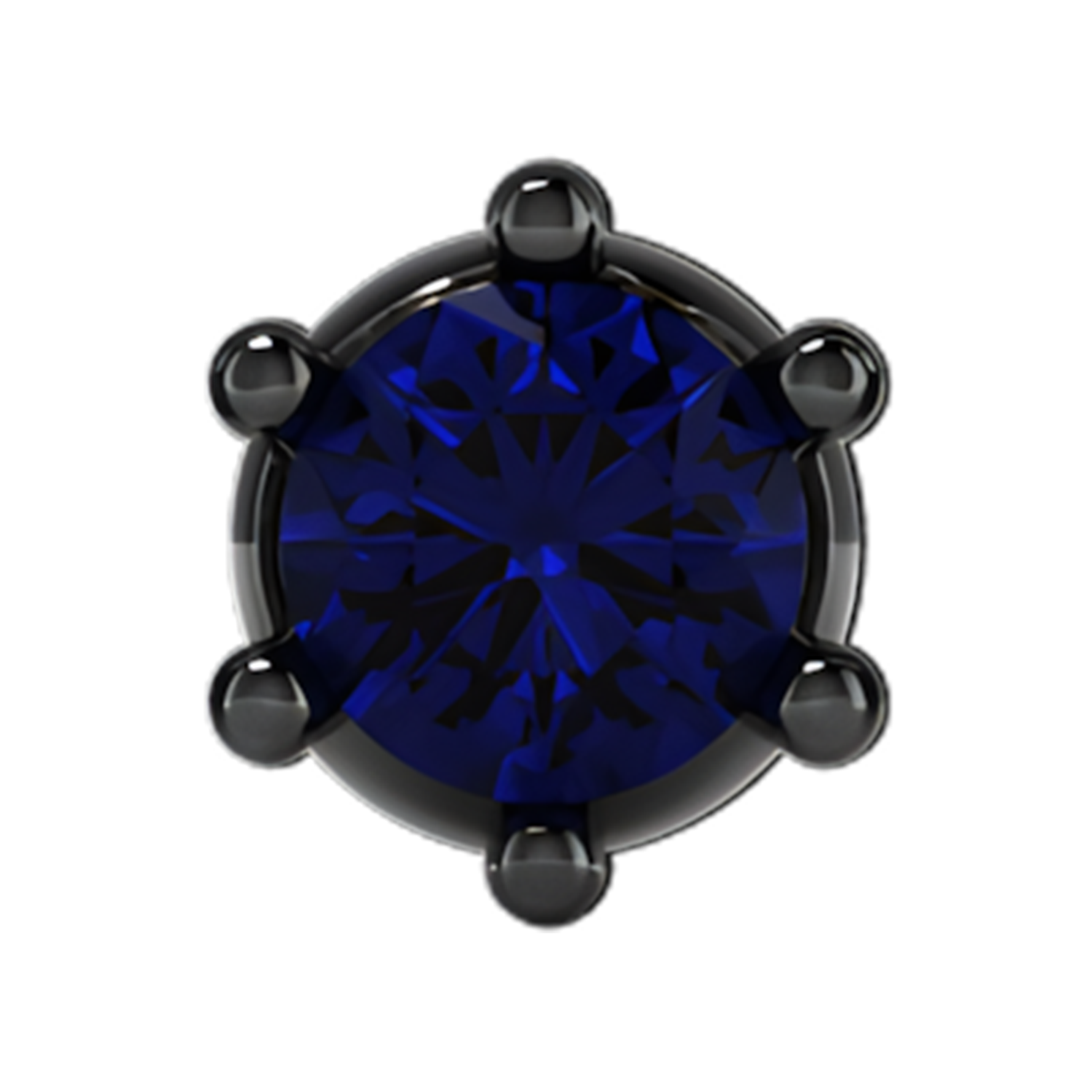 Slider Single Gemstone 18K Black Rhodium Blue Sapphire