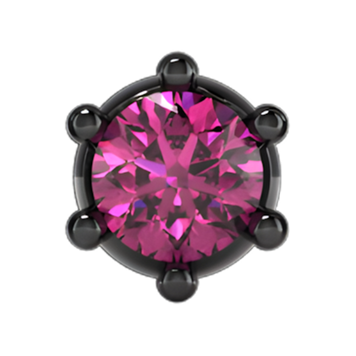 Slider Single Gemstone 18K Black Rhodium Pink Sapphire