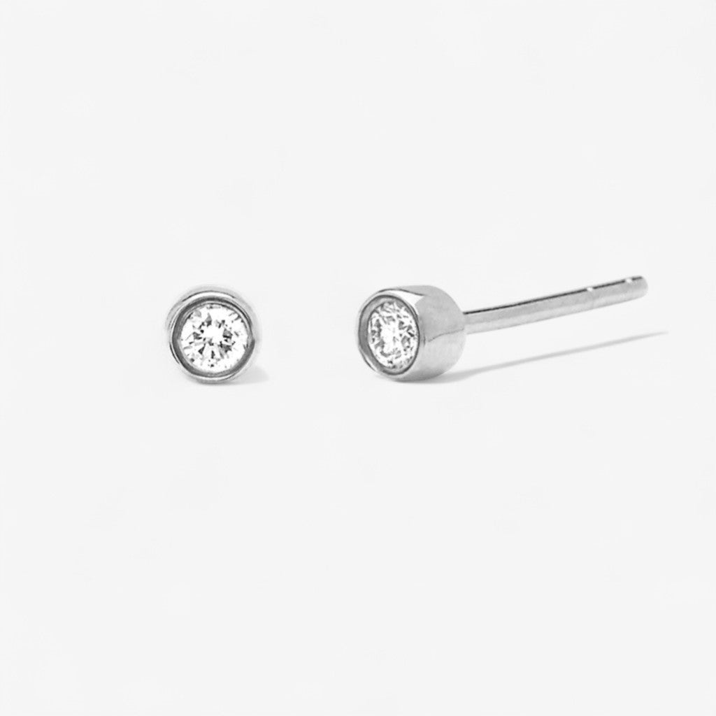 Diamond Bezel Stud Earrings