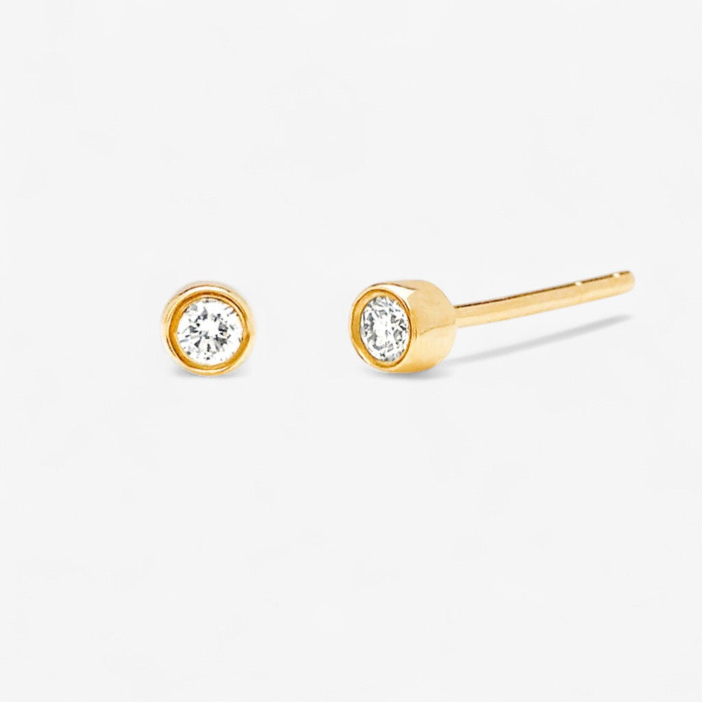 Diamond Bezel Stud Earrings