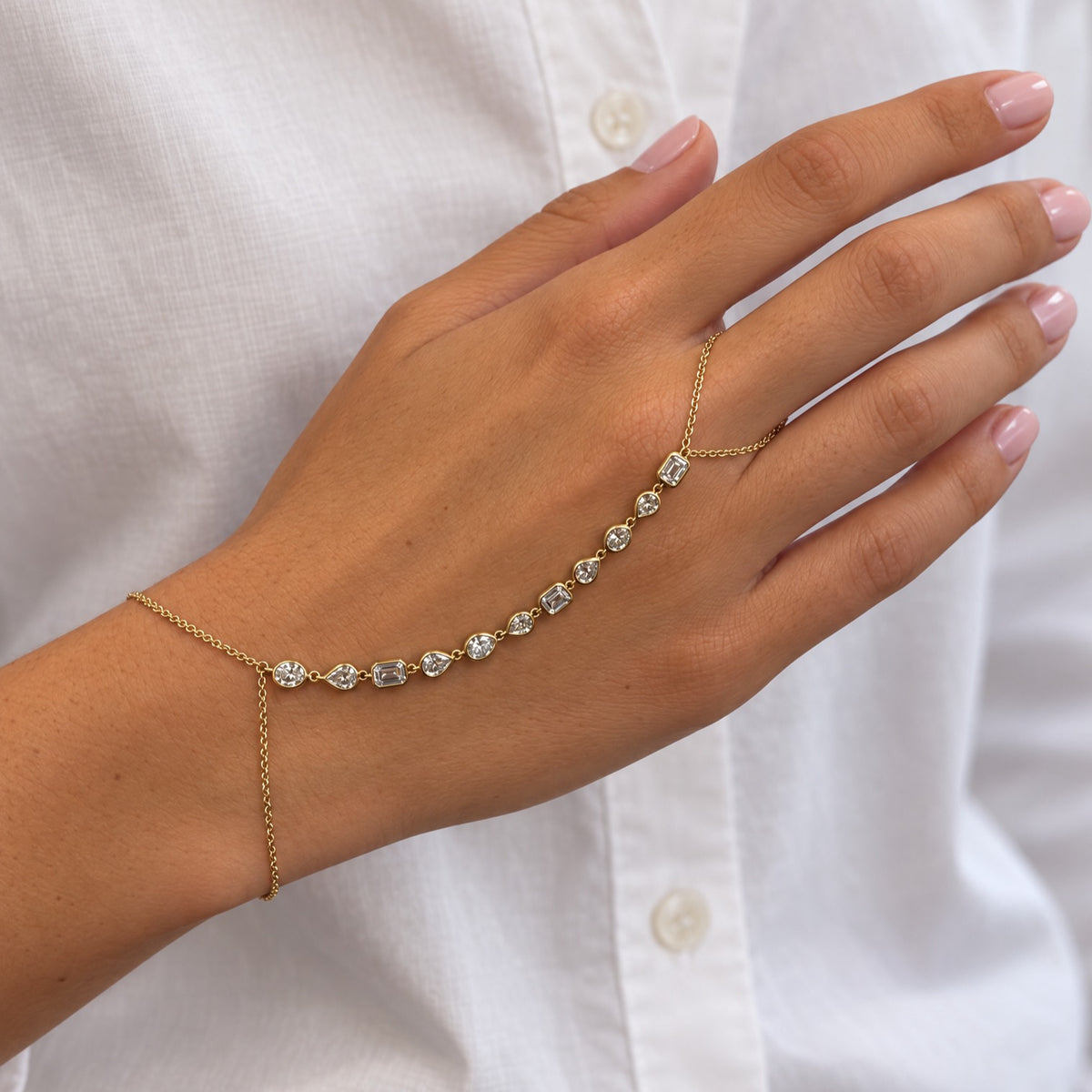 Coco Lab Diamond Mixed Shape Hand Chain