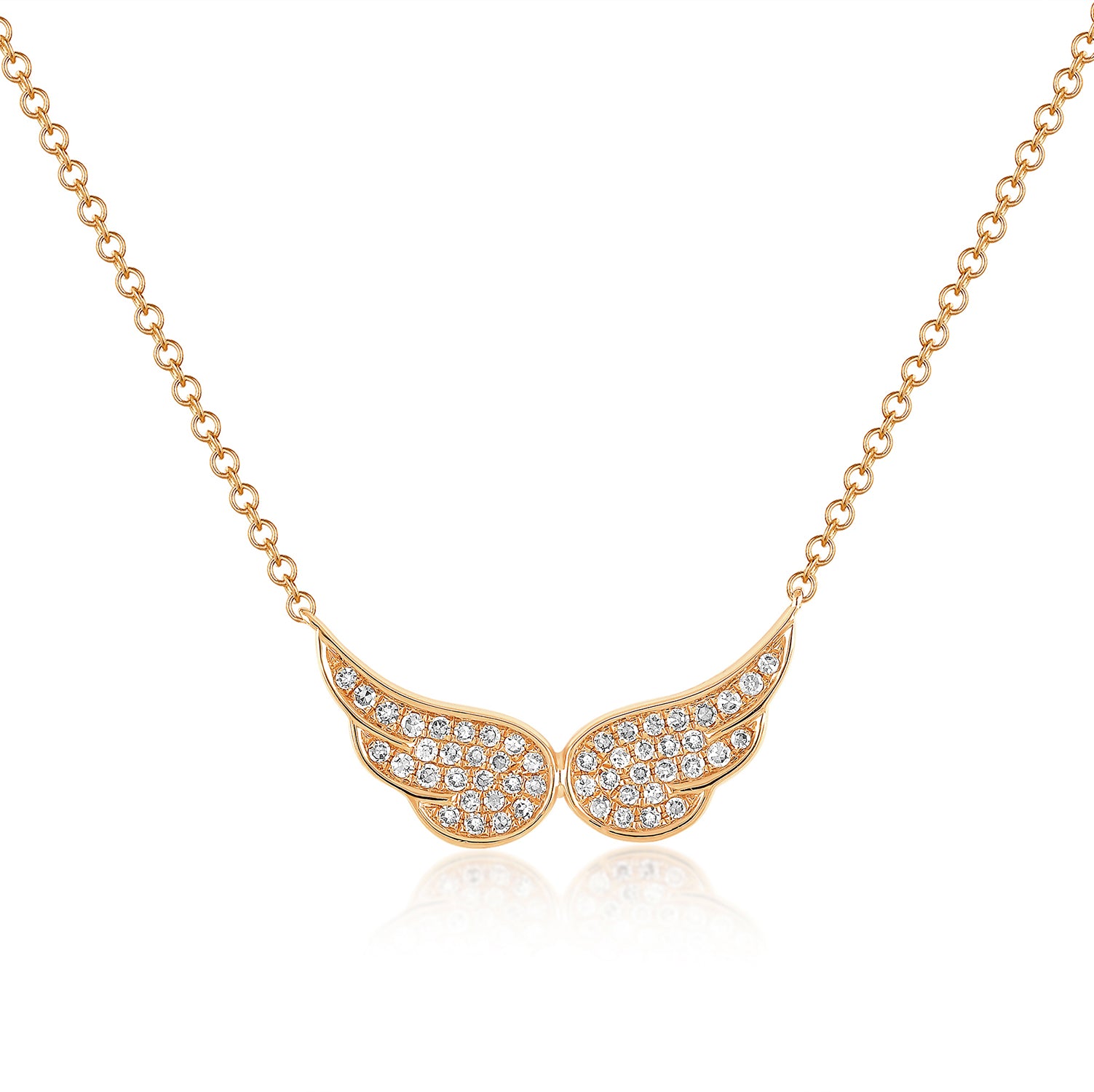 14Kt Diamond Heart with Angel Wings Pendant 001-160-00067 | JMR Jewelers |  Cooper City, FL