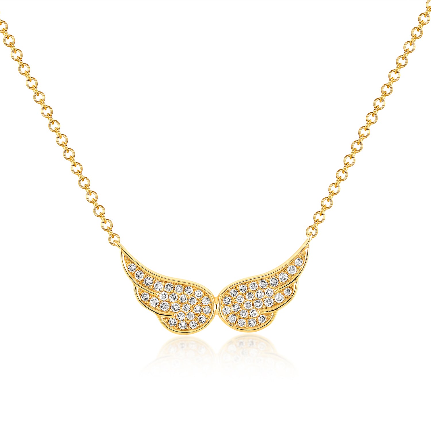 Diamond angel shop wing necklace