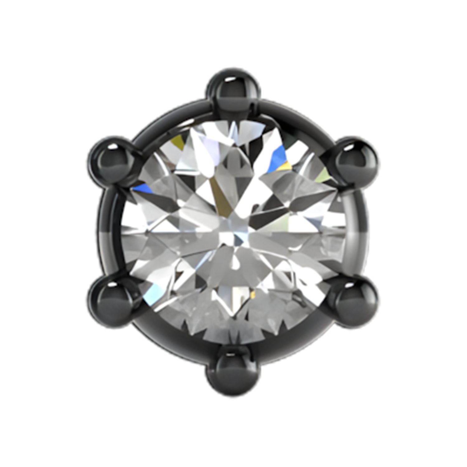 Slider Single Gemstone 18K Black Rhodium Diamond