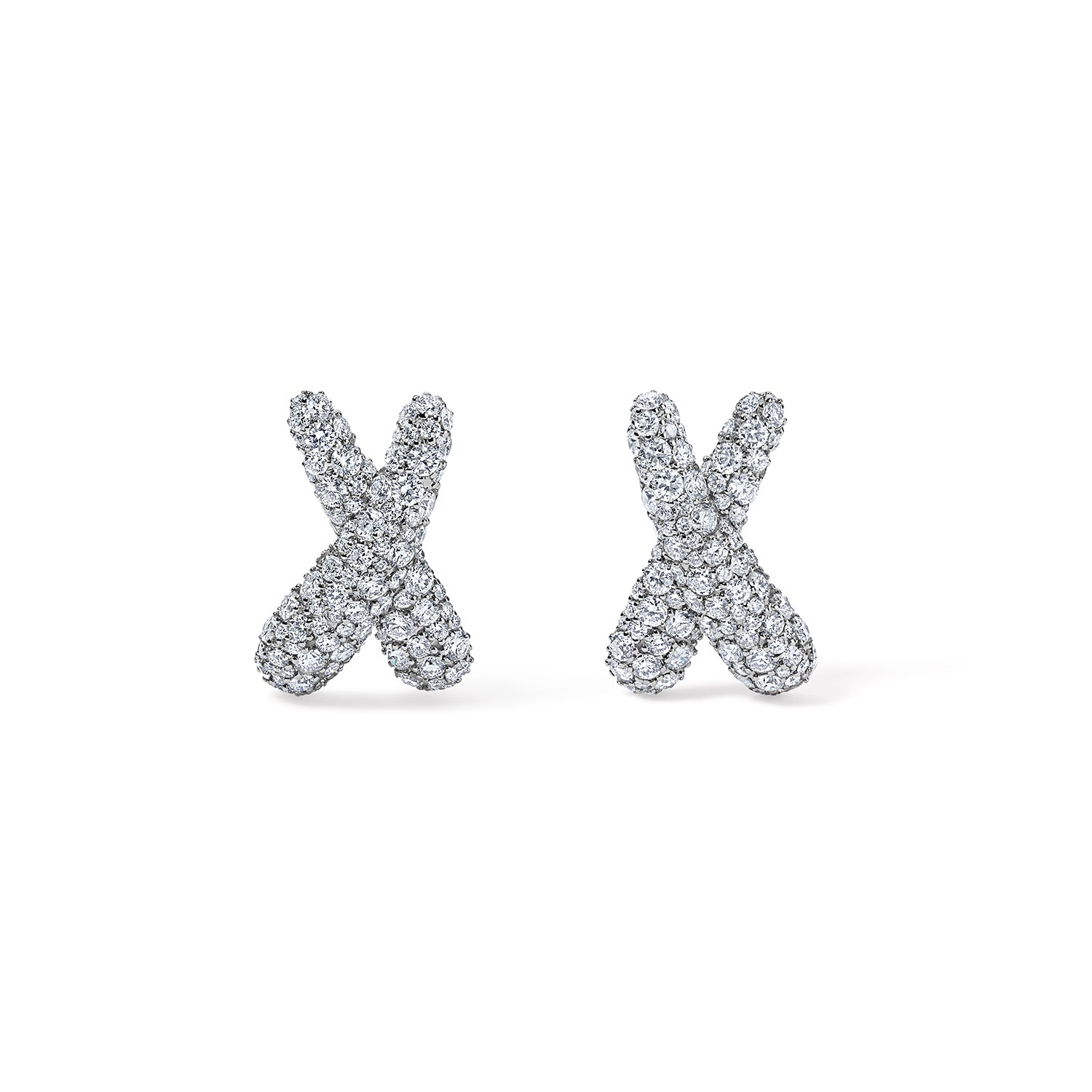 Diamond Crossover Earrings