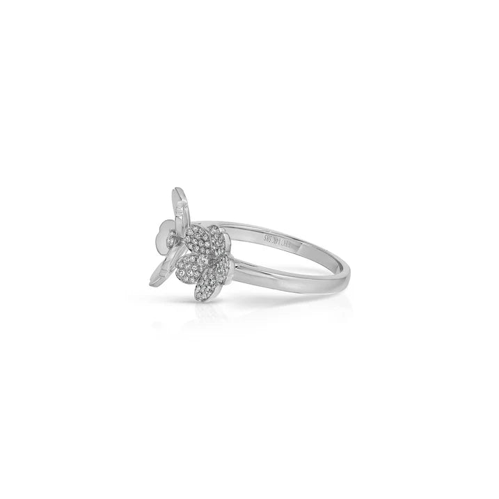 Diamond and Gold Double Cherry Blossom Ring