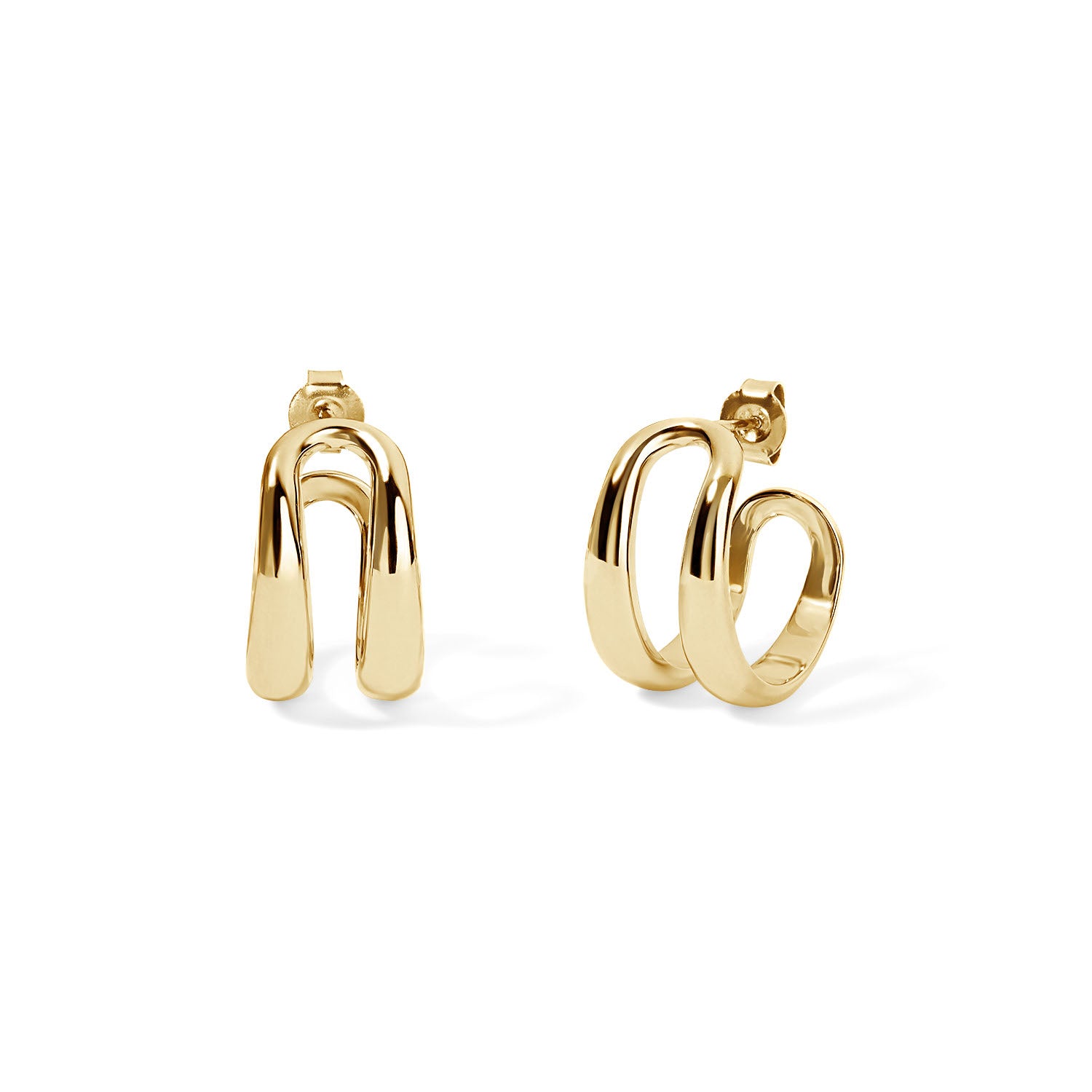 Gold Double Domed Hoops